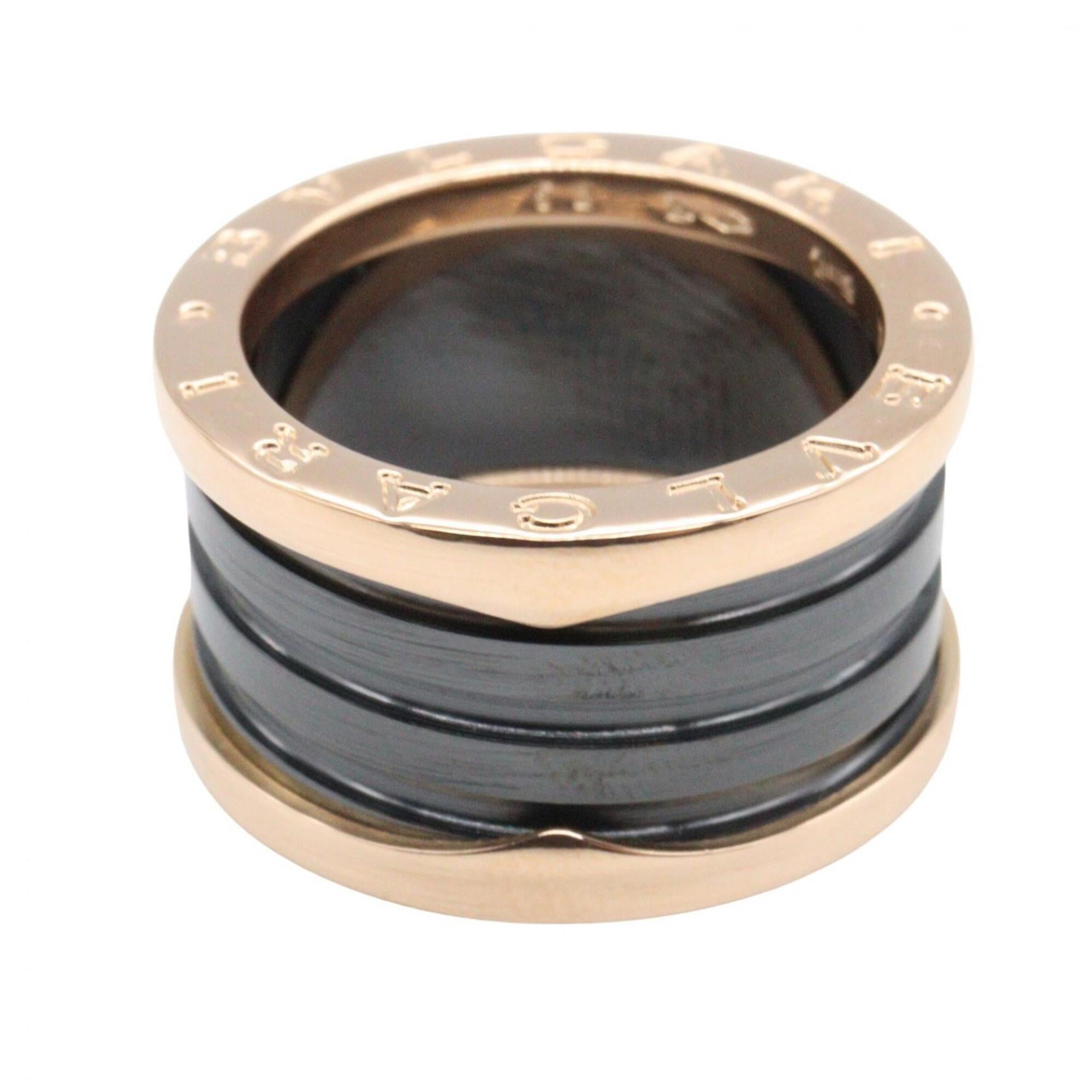 Bvlgari Gold Black Pink Gold (18K) Ceramic Band Ring (Pre-Owned)