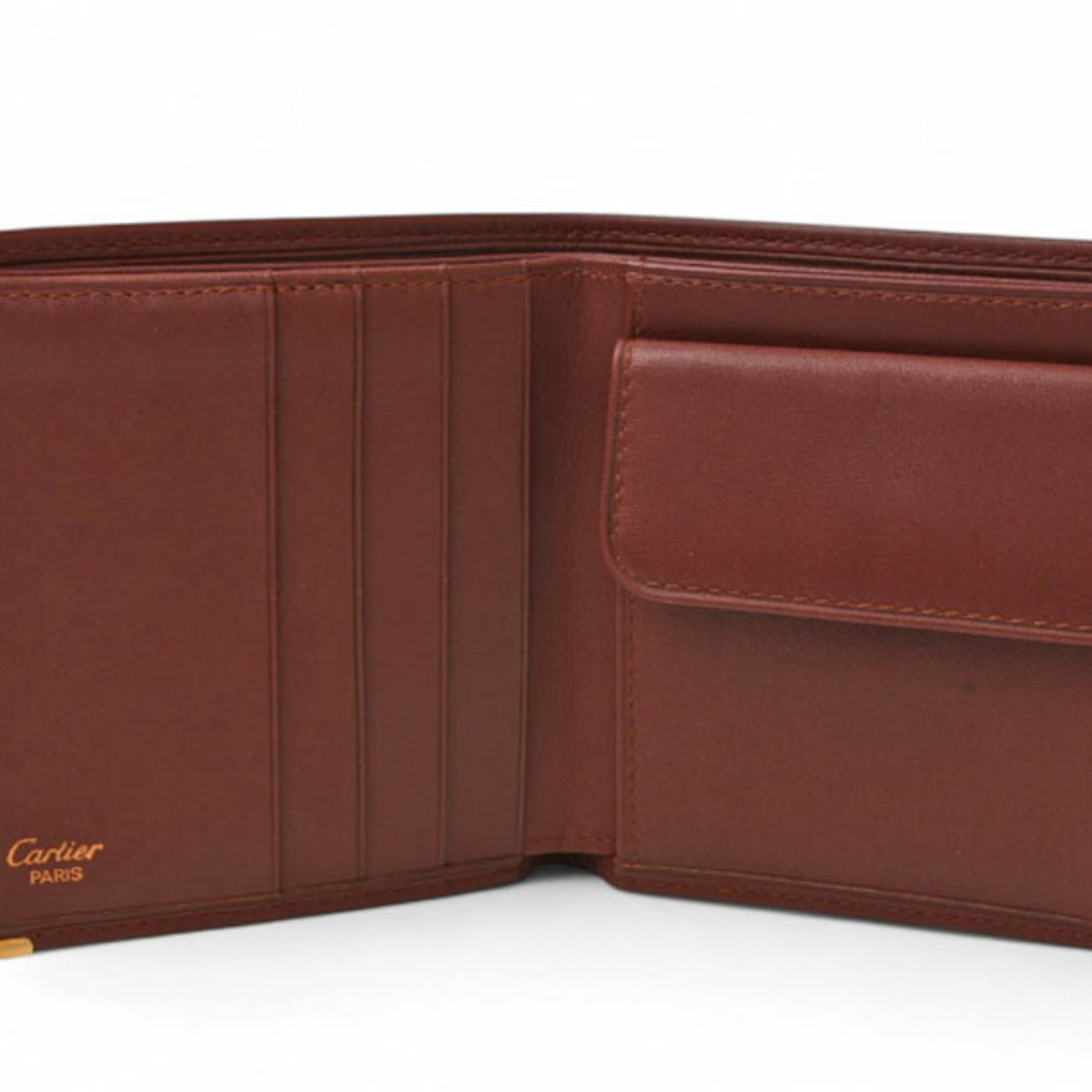 Cartier Bordeaux Leather Wallet (Bi-Fold) (Pre-Owned)