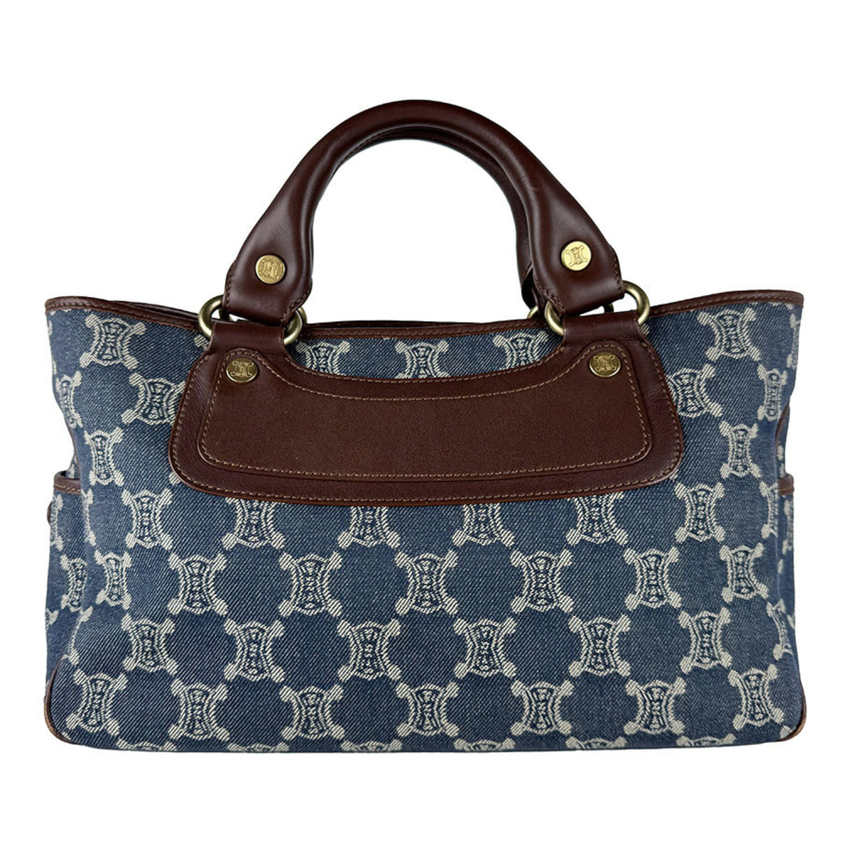 Celine Blue Brown Denim Leather Handbag (Pre-Owned)