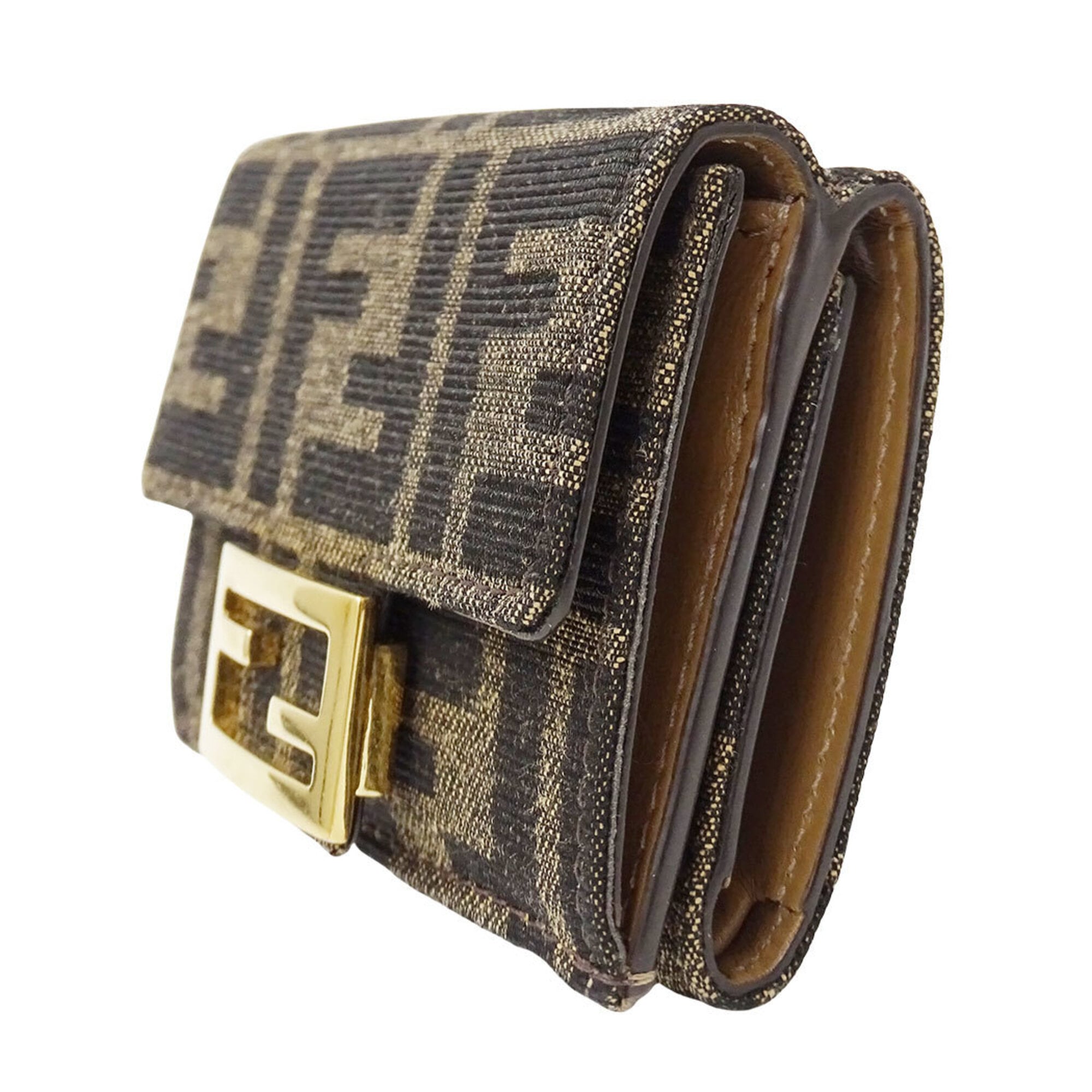 Fendi Brown Canvas Wallet (Tri-Fold) (Pre-Owned)