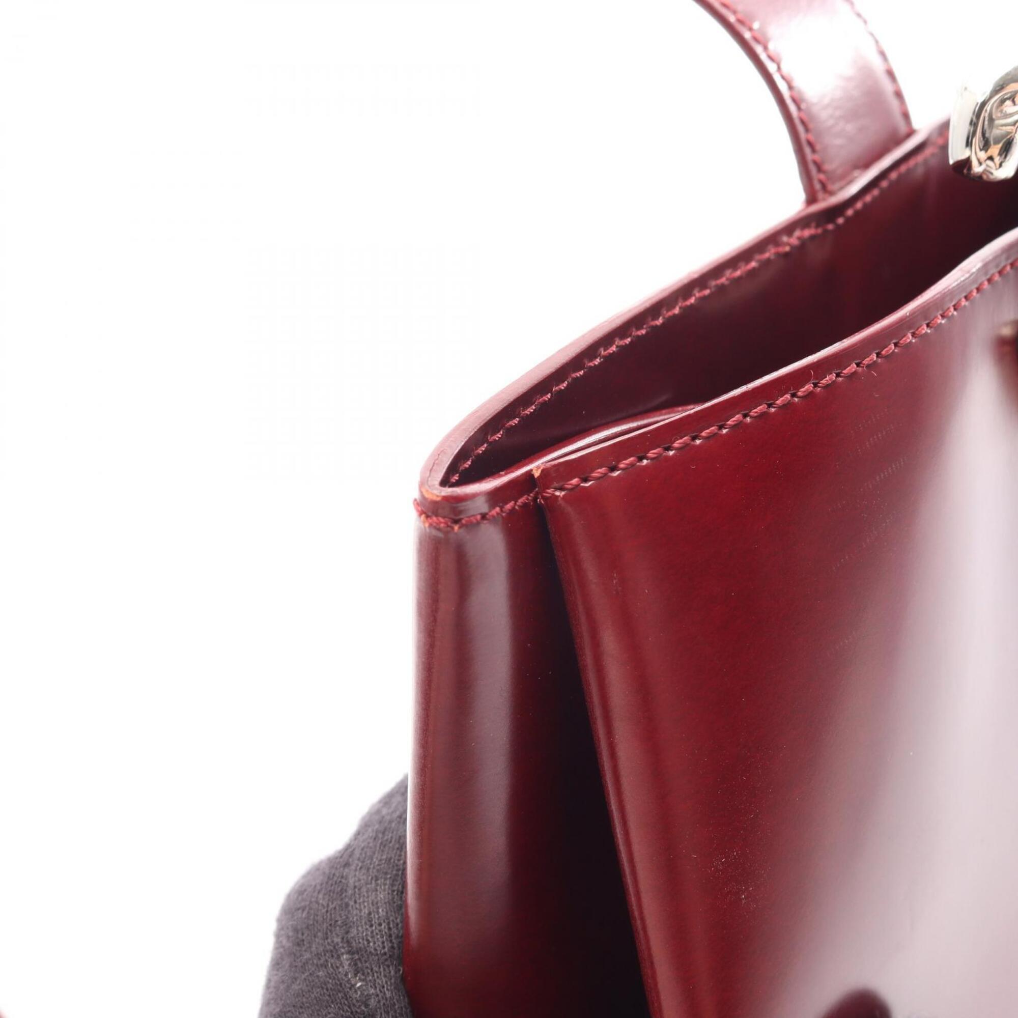 Cartier Bordeaux Leather Handbag Shoulder Bag (Pre-Owned)