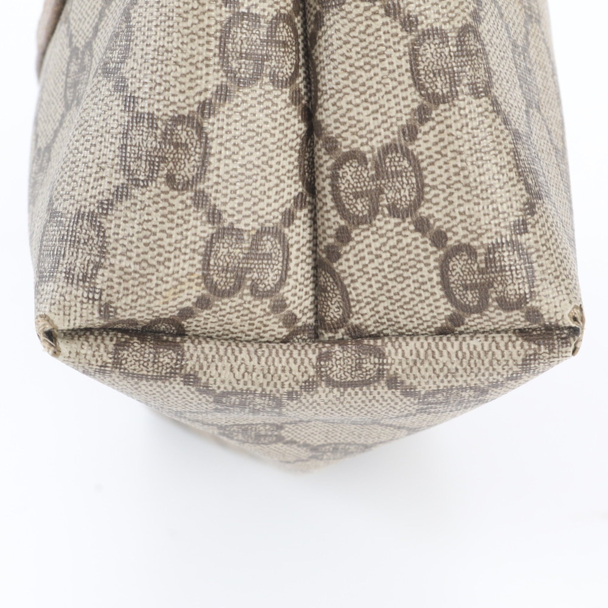 Gucci Sherry Line Brown Leather Coated Canvas Handbag Shoulder Bag Tote Bag (Pre-Owned)