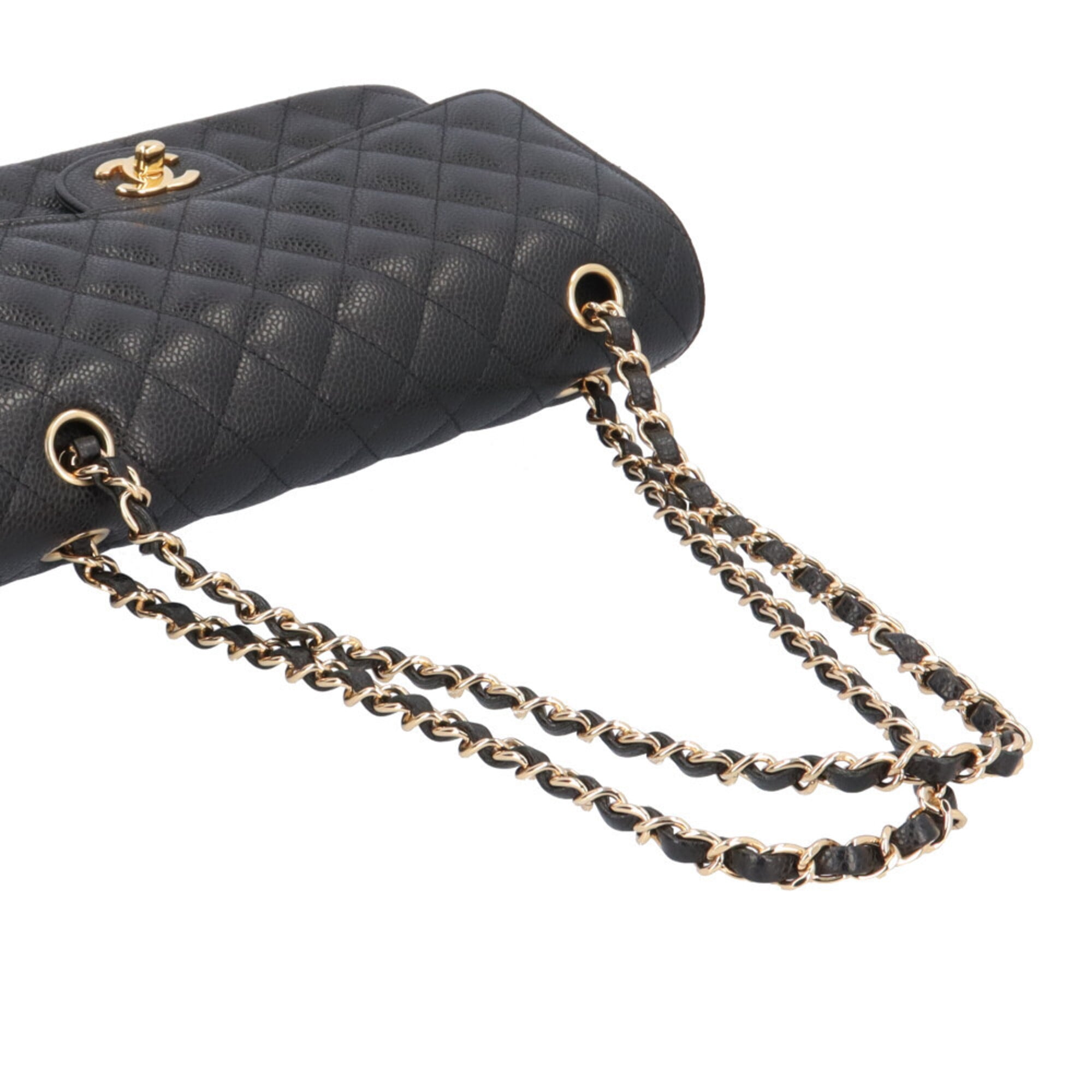 Chanel Black Grained Calfskin Shoulder Bag (Pre-Owned)