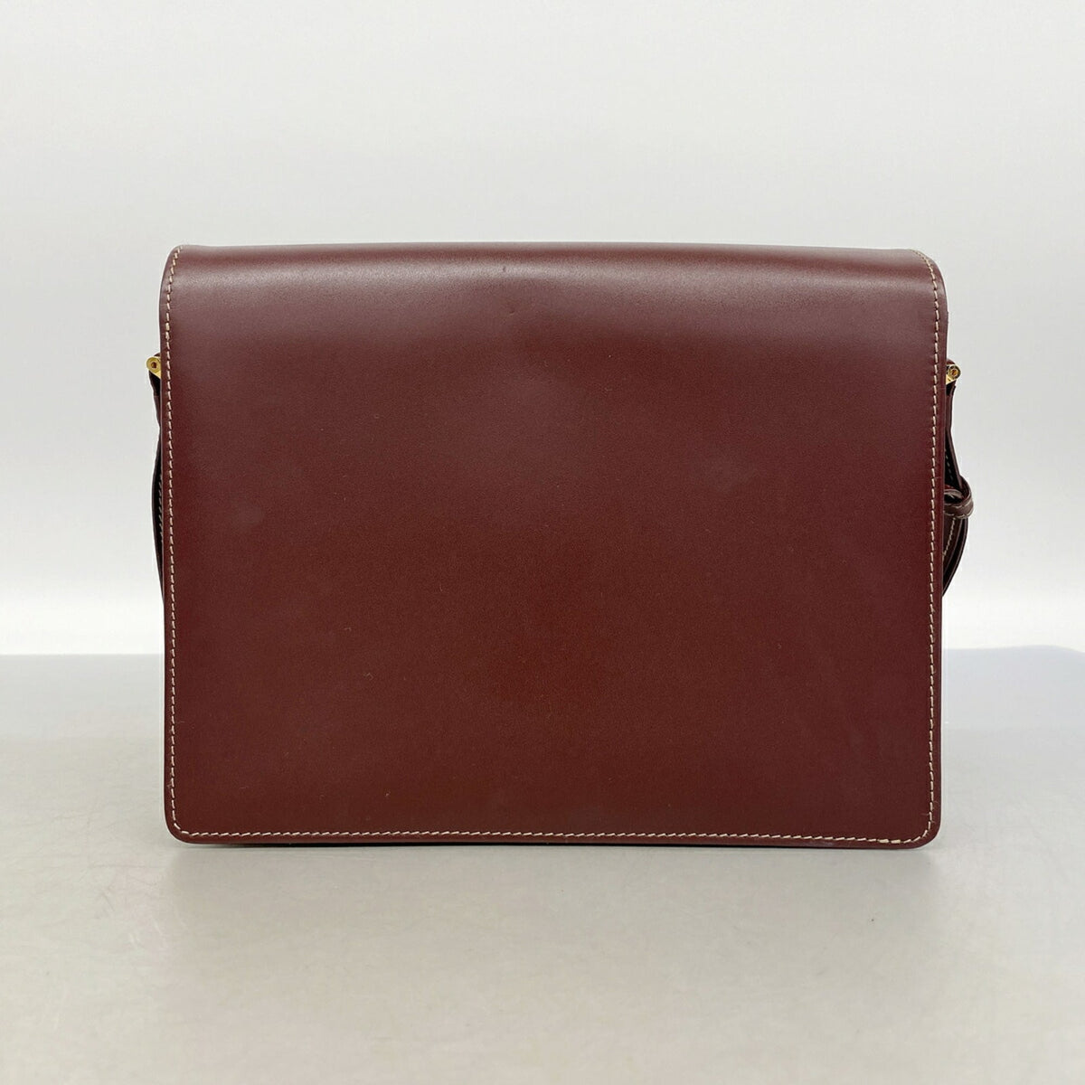 Cartier Bordeaux Leather Shoulder Bag (Pre-Owned)