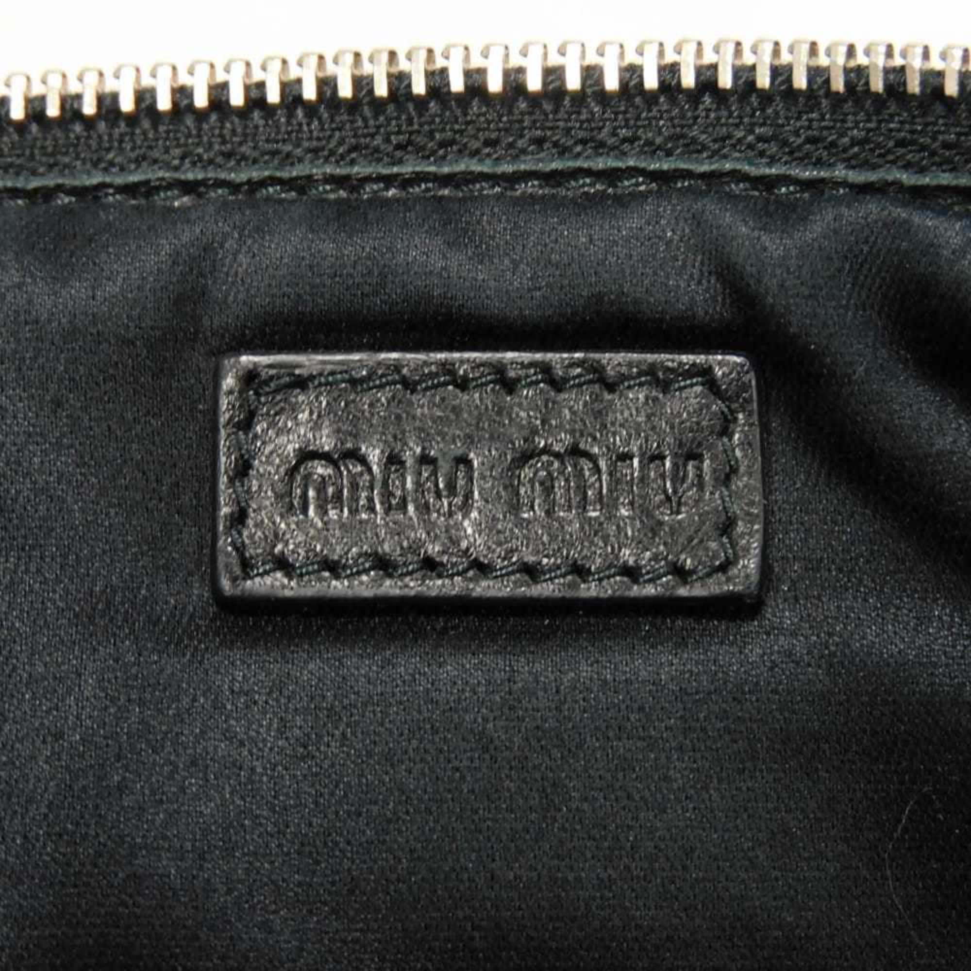 Miu Miu Black Leather Pochette Shoulder Bag (Pre-Owned)
