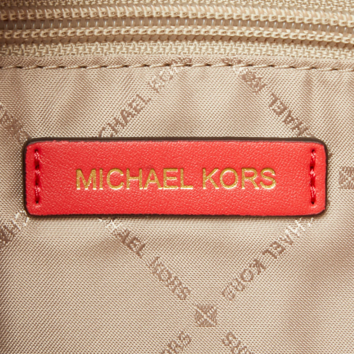 Michael Kors Red Color Leather Handbag Shoulder Bag Tote Bag (Pre-Owned)