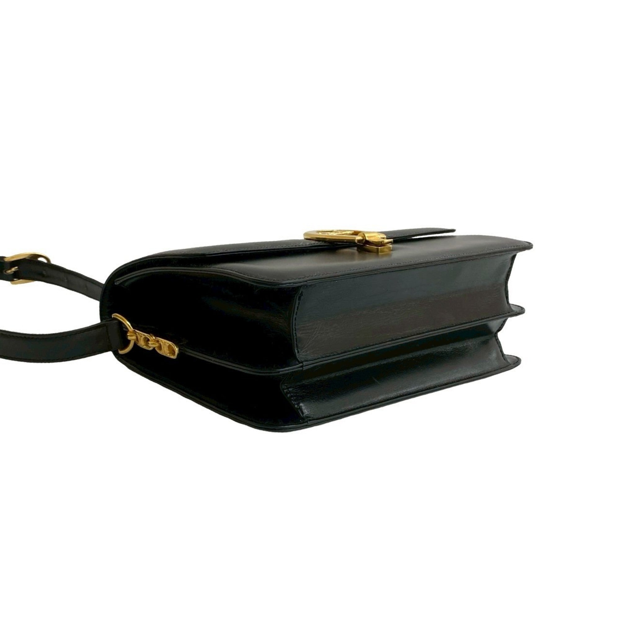 Celine Black Leather Pochette Shoulder Bag (Pre-Owned)