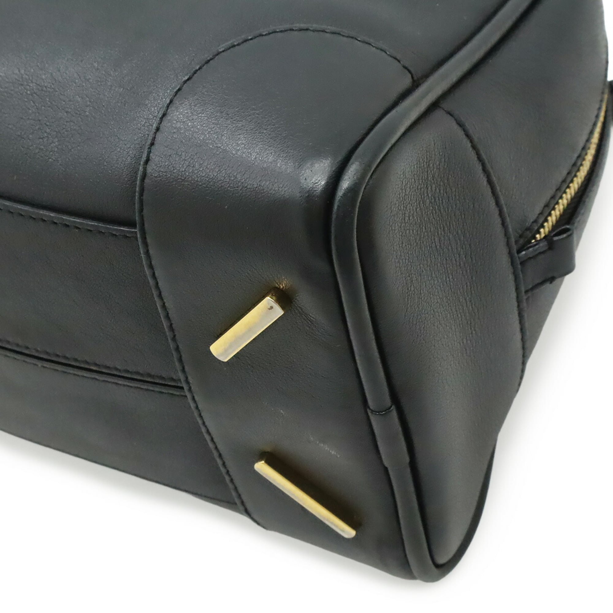 Loewe Amazona Black Leather Handbag Shoulder Bag (Pre-Owned)