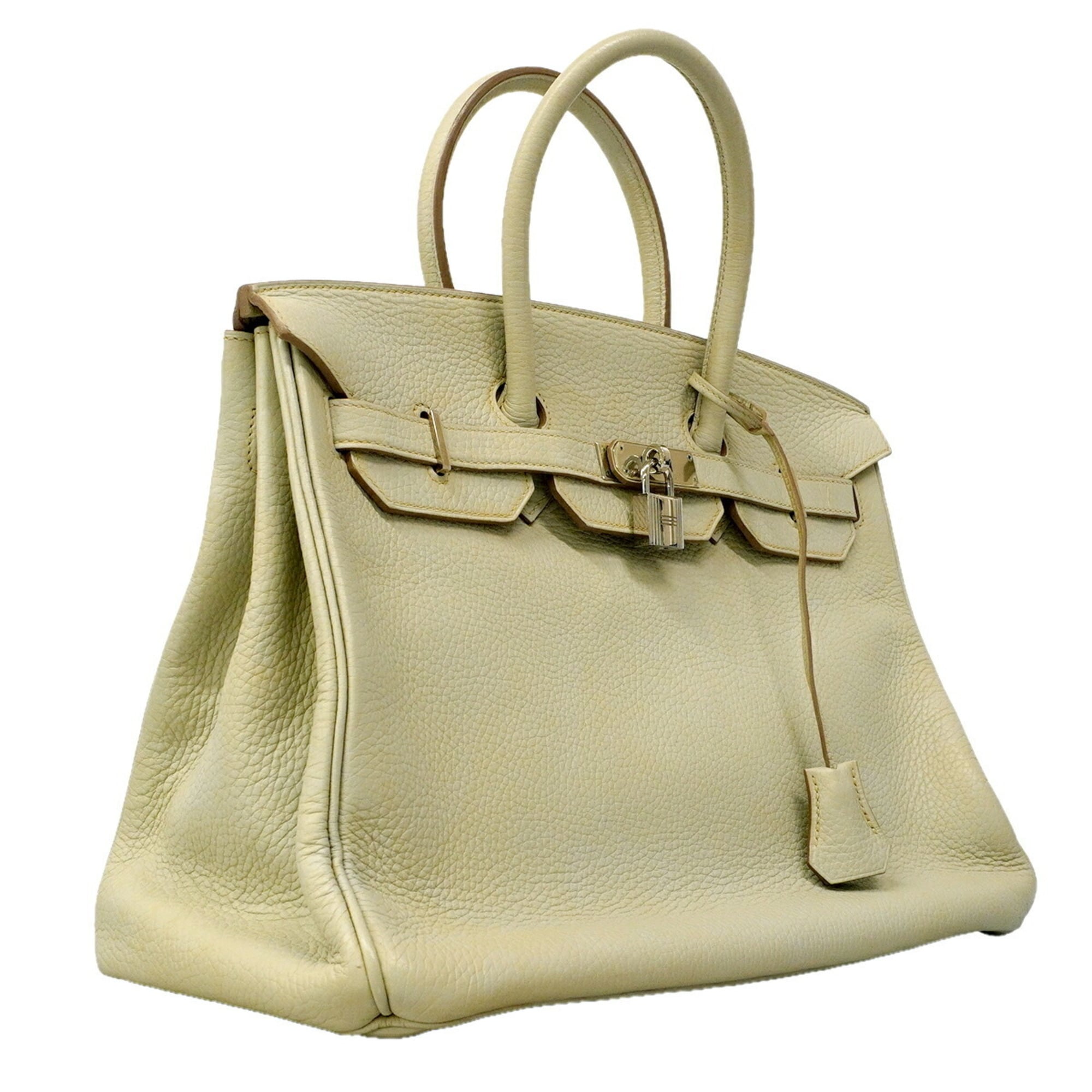 Hermes Gray Taurillon Clemence Leather Handbag (Pre-Owned)