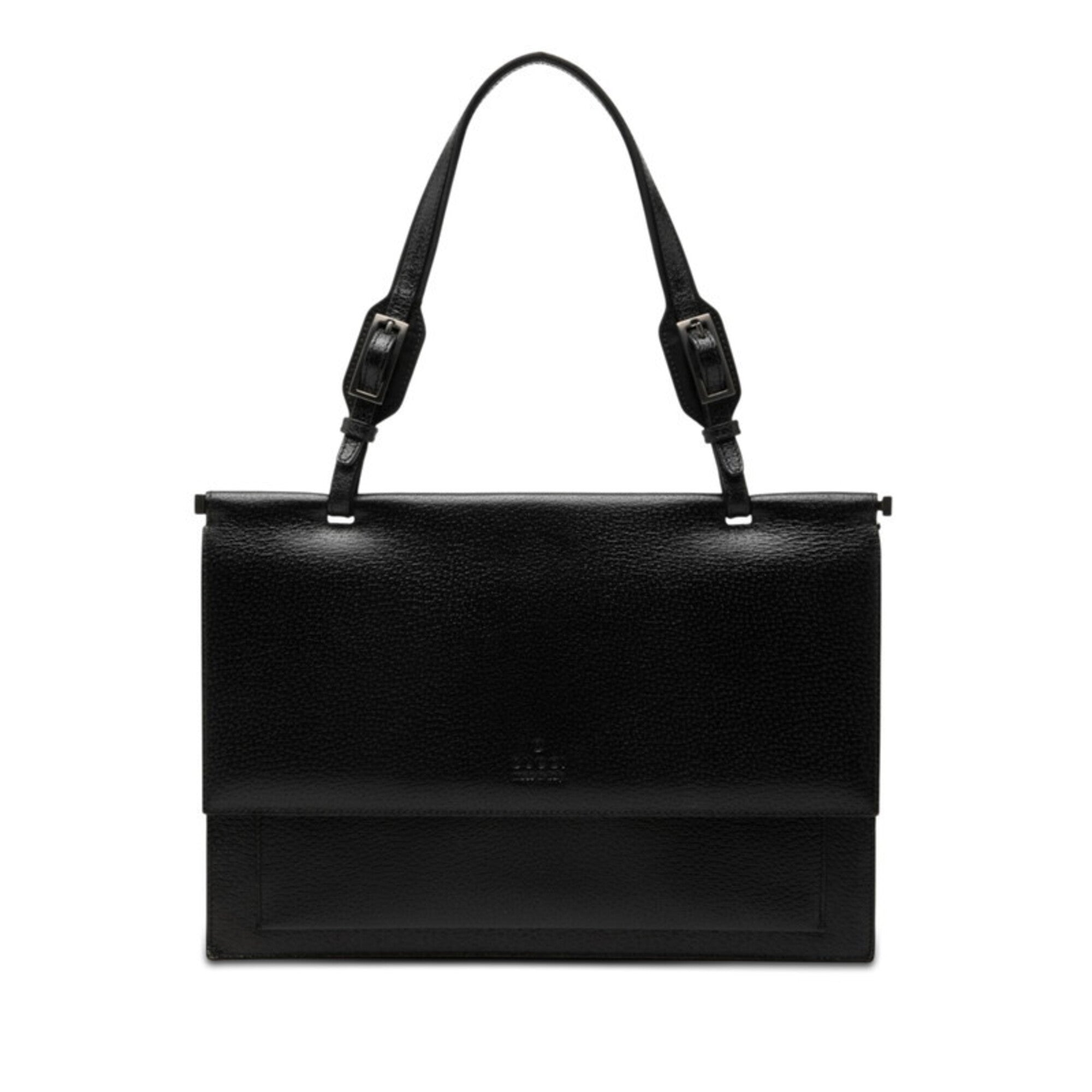 Gucci Black Leather Handbag Shoulder Bag (Pre-Owned)