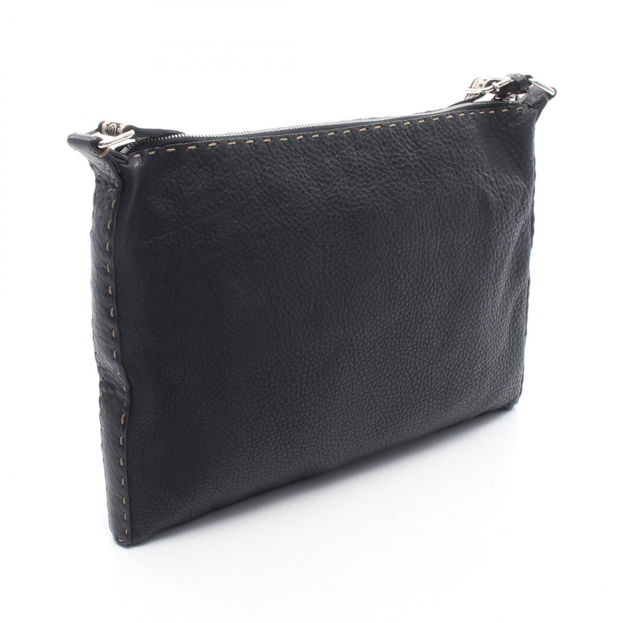 Fendi Black Leather Handbag Shoulder Bag (Pre-Owned)