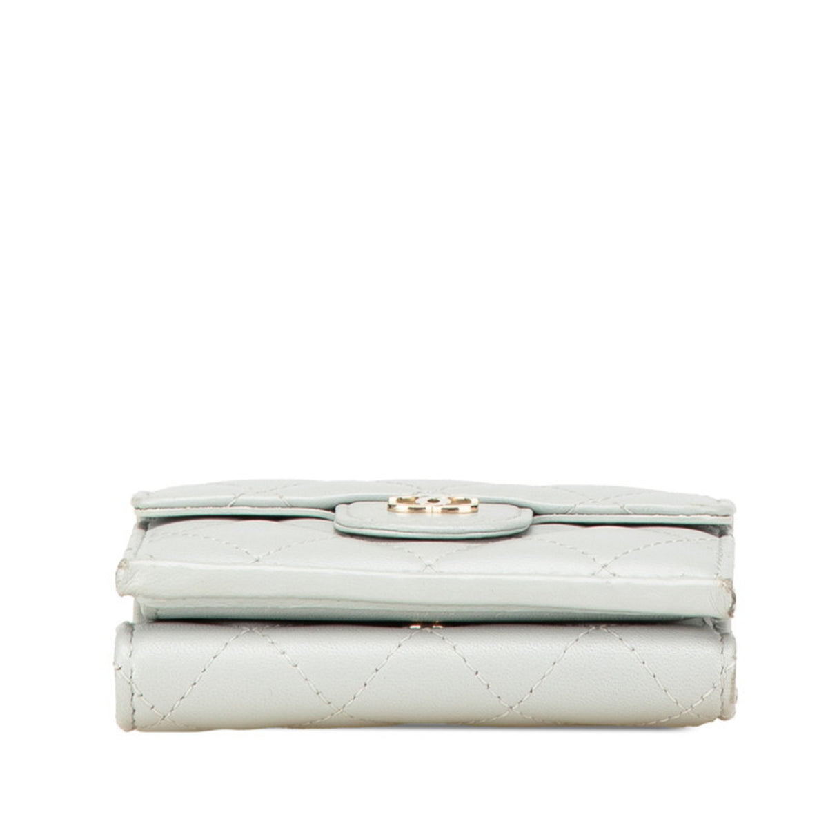 Chanel Gray Leather Wallet (Tri-Fold) (Pre-Owned)