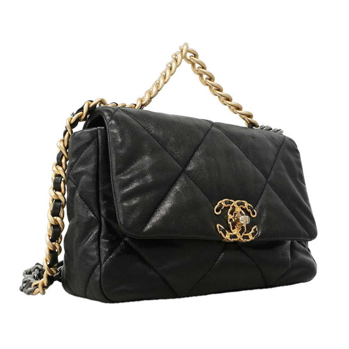 Chanel Black Leather Handbag (Pre-Owned)