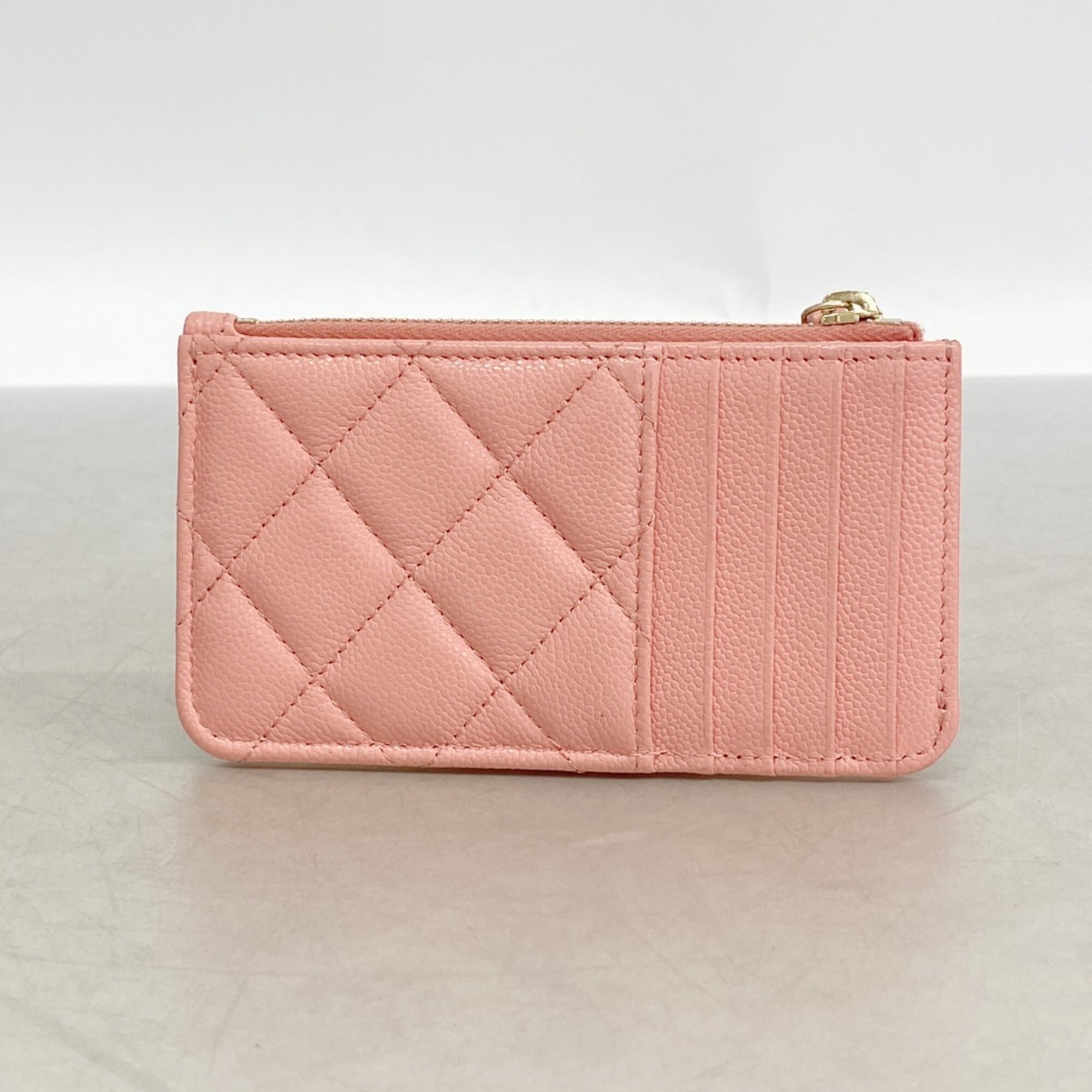 Chanel Salmon Pink Grained Calfskin Coin Purse/Coin Case (Pre-Owned)