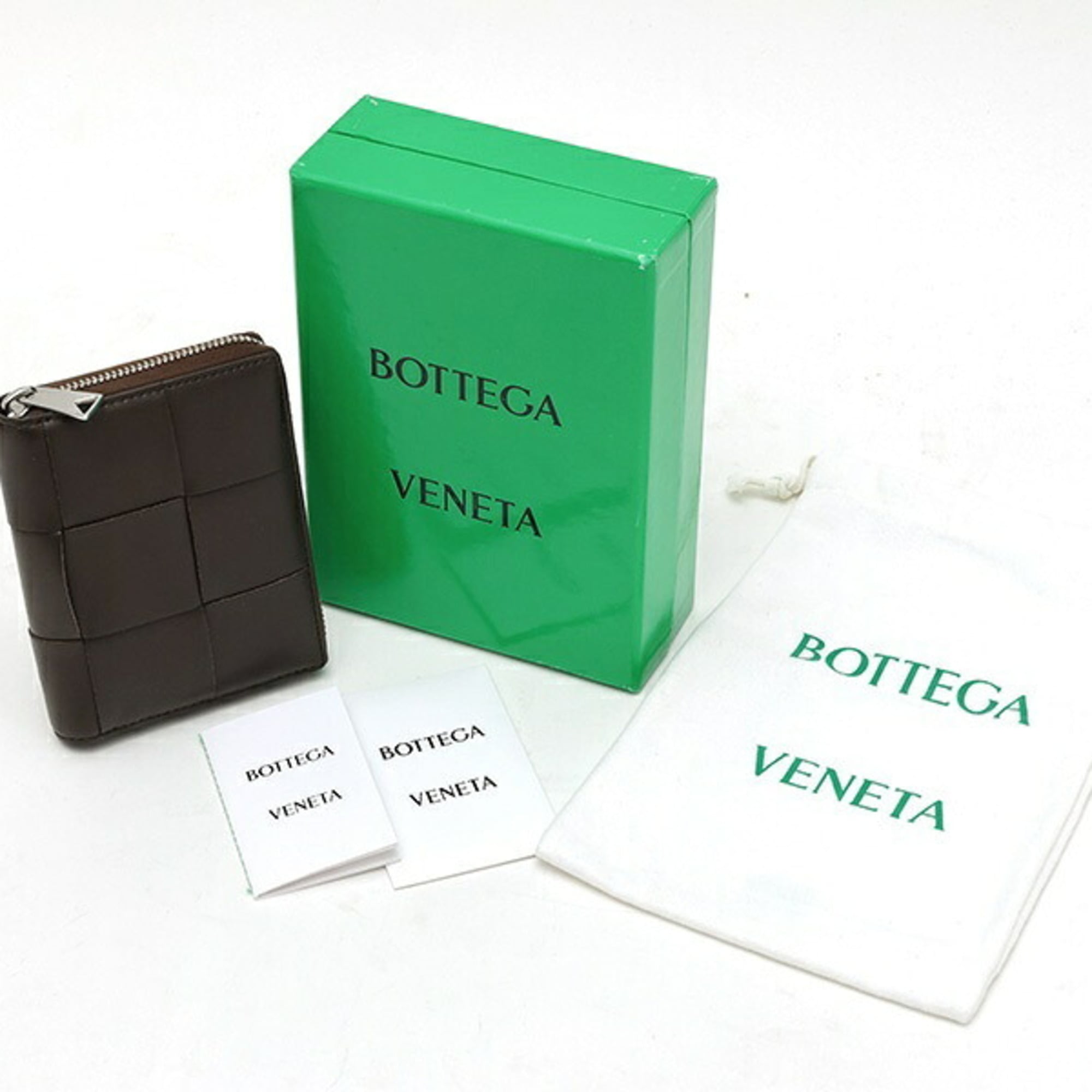 Bottega Veneta Dark Brown Intrecciato Leather Wallet (Bi-Fold) (Pre-Owned)