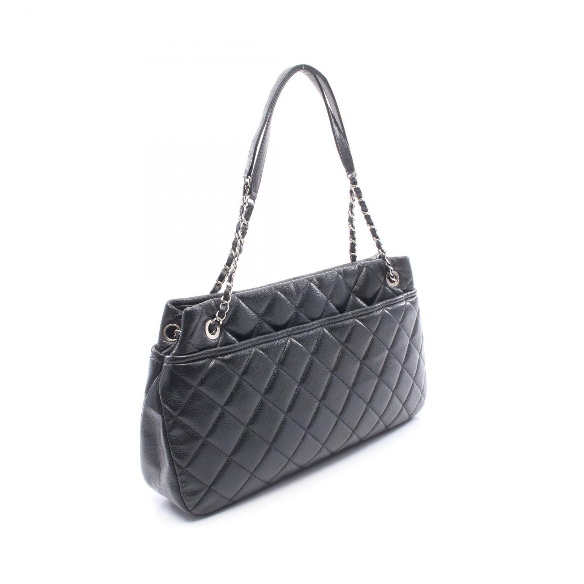 Chanel Black Grained Calfskin Handbag Tote Bag (Pre-Owned)
