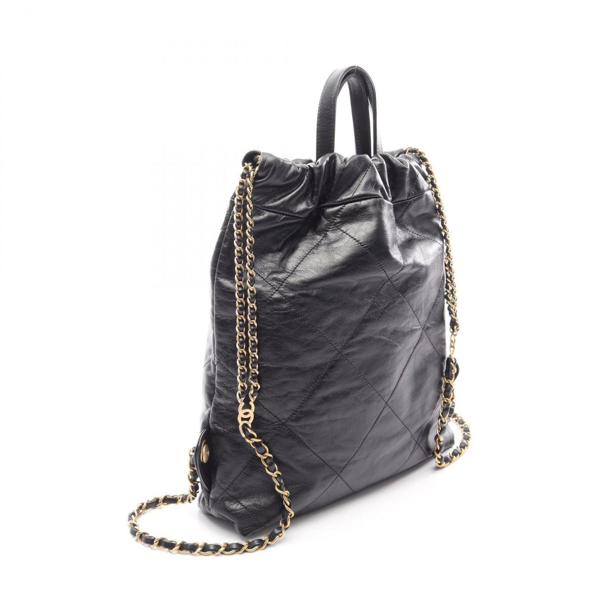 Chanel Black Leather Backpack Handbag (Pre-Owned)