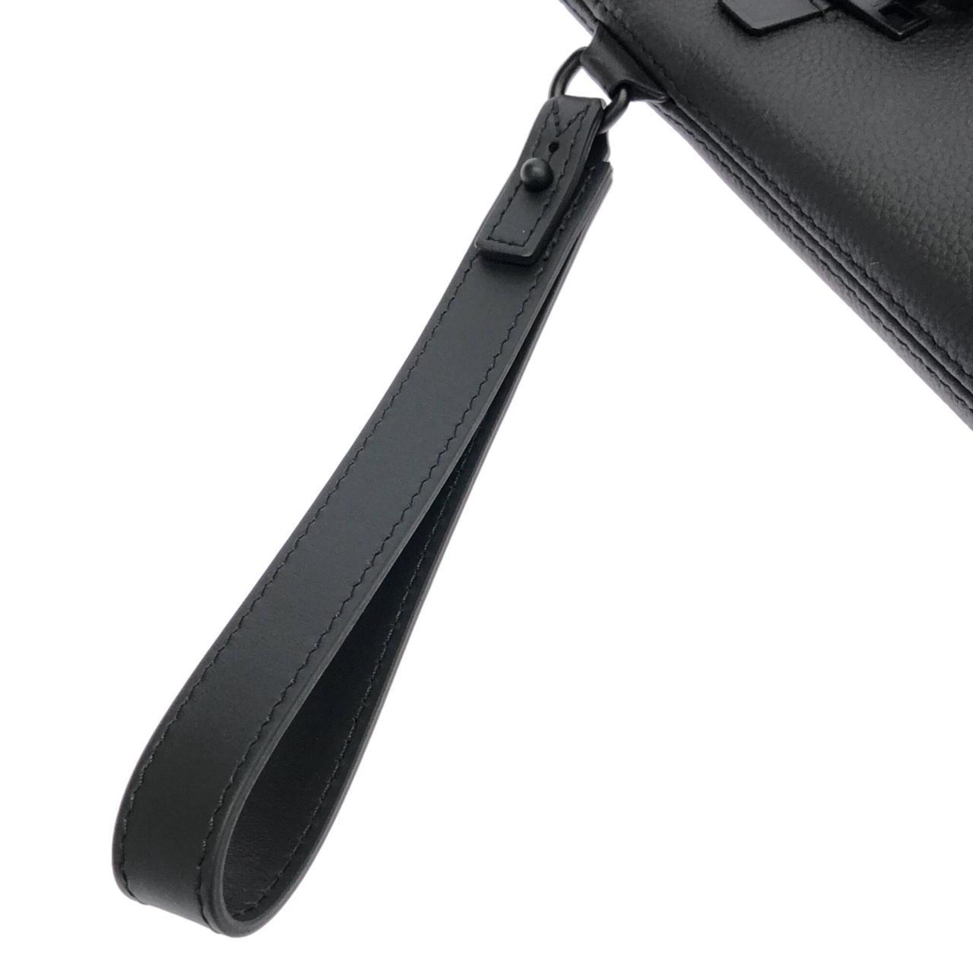 Louis Vuitton Black Leather Pouch (Pre-Owned)