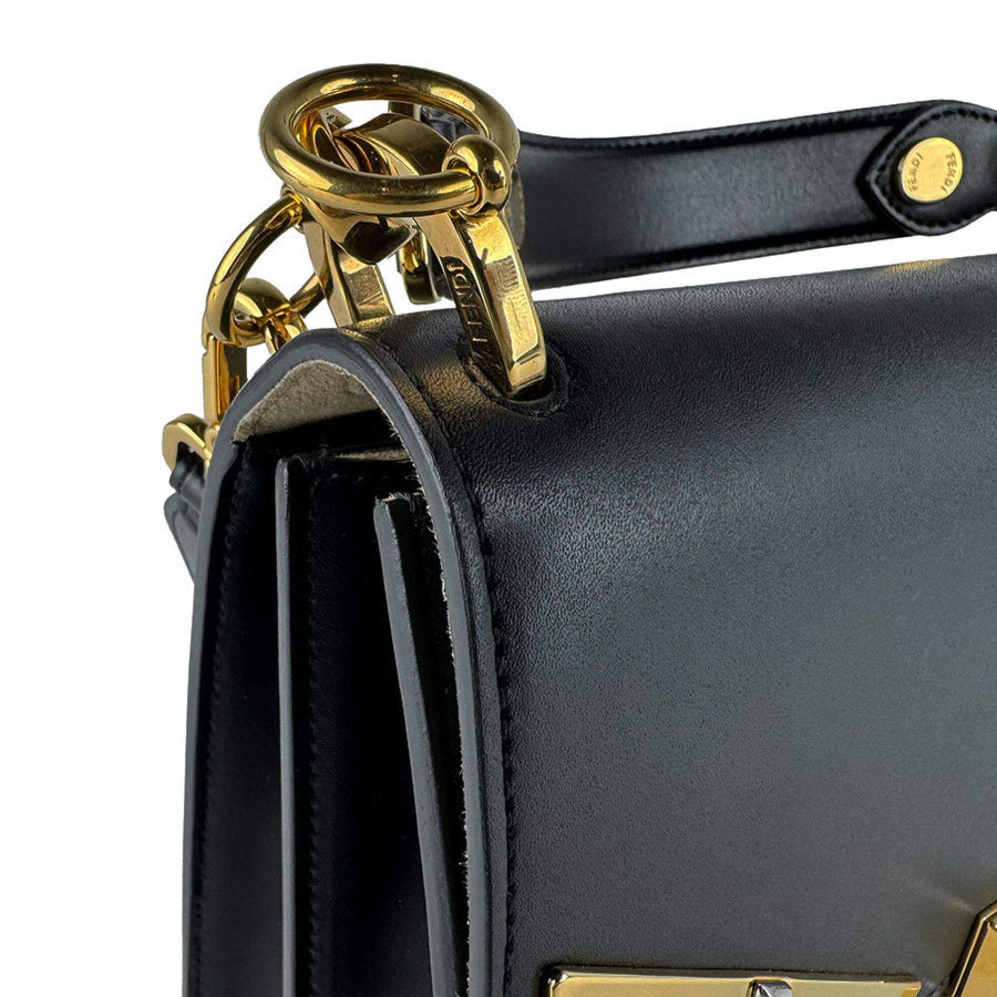 Fendi Black Leather Handbag Shoulder Bag (Pre-Owned)
