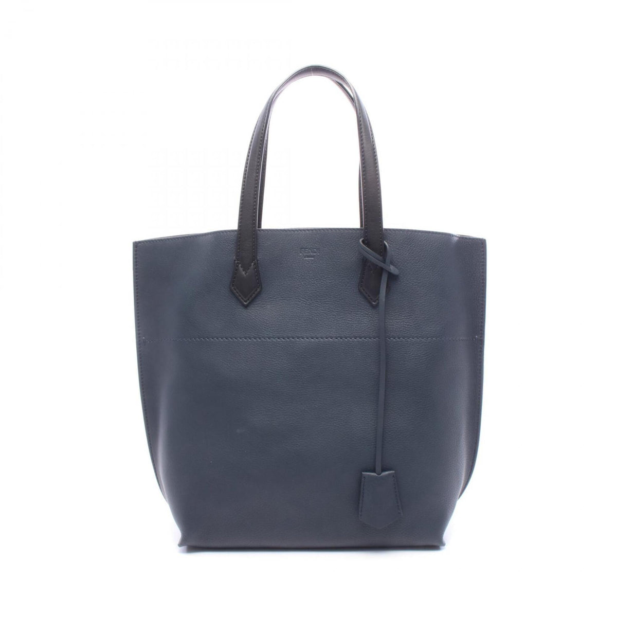Fendi Black Navy Leather Tote Bag (Pre-Owned)
