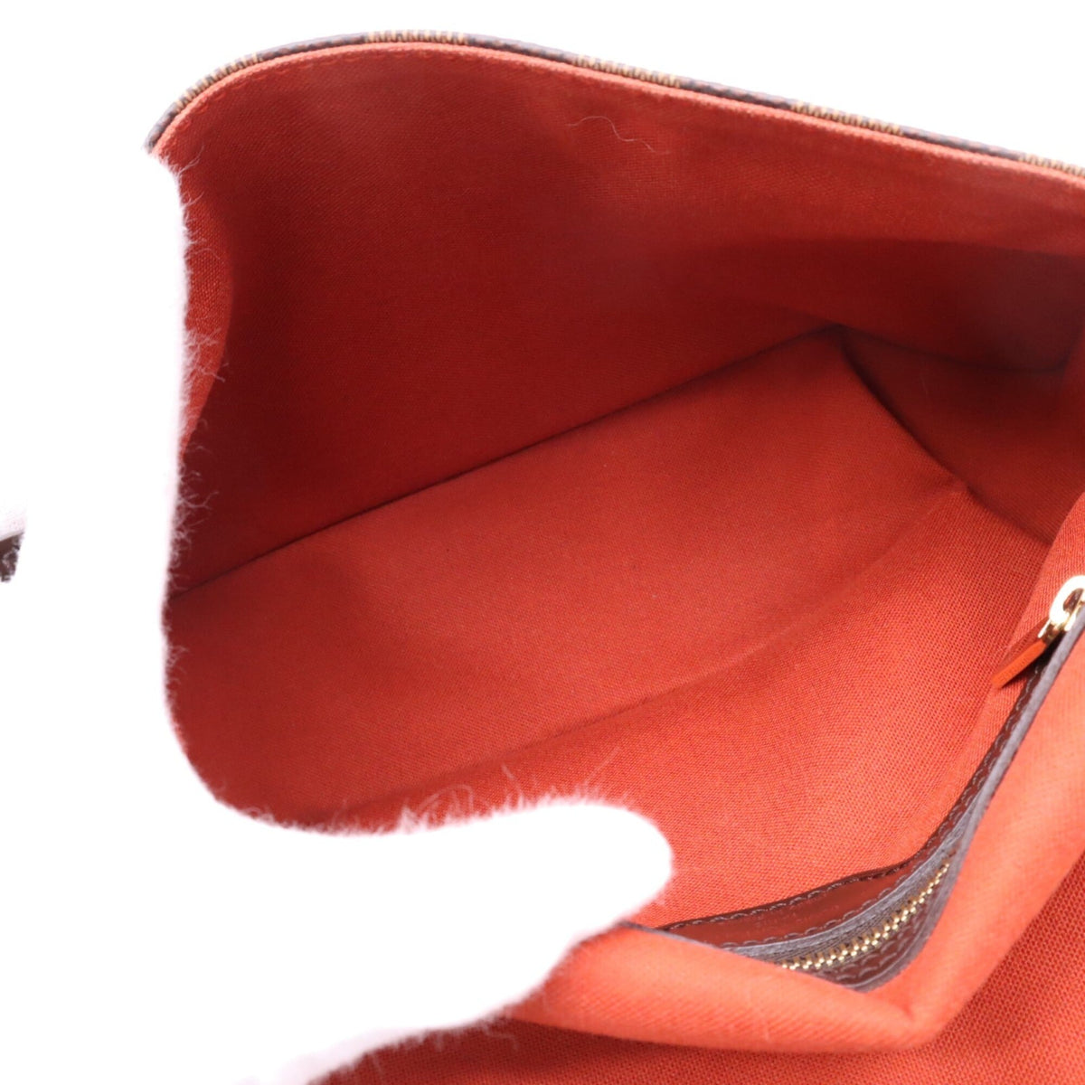 Louis Vuitton Beige Brown Red Color Coated Canvas Leather Handbag (Pre-Owned)