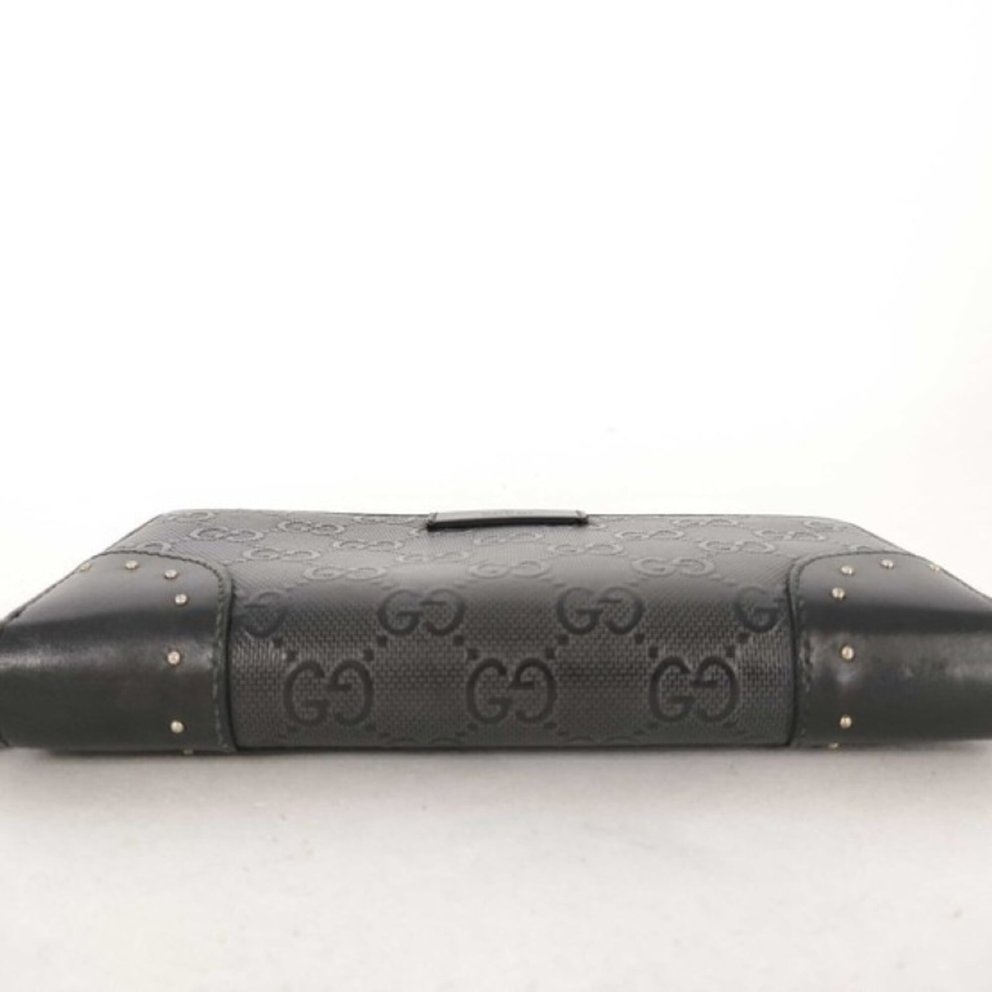 Gucci Black Pvc Leather Long Wallet (Bi-Fold) (Pre-Owned)