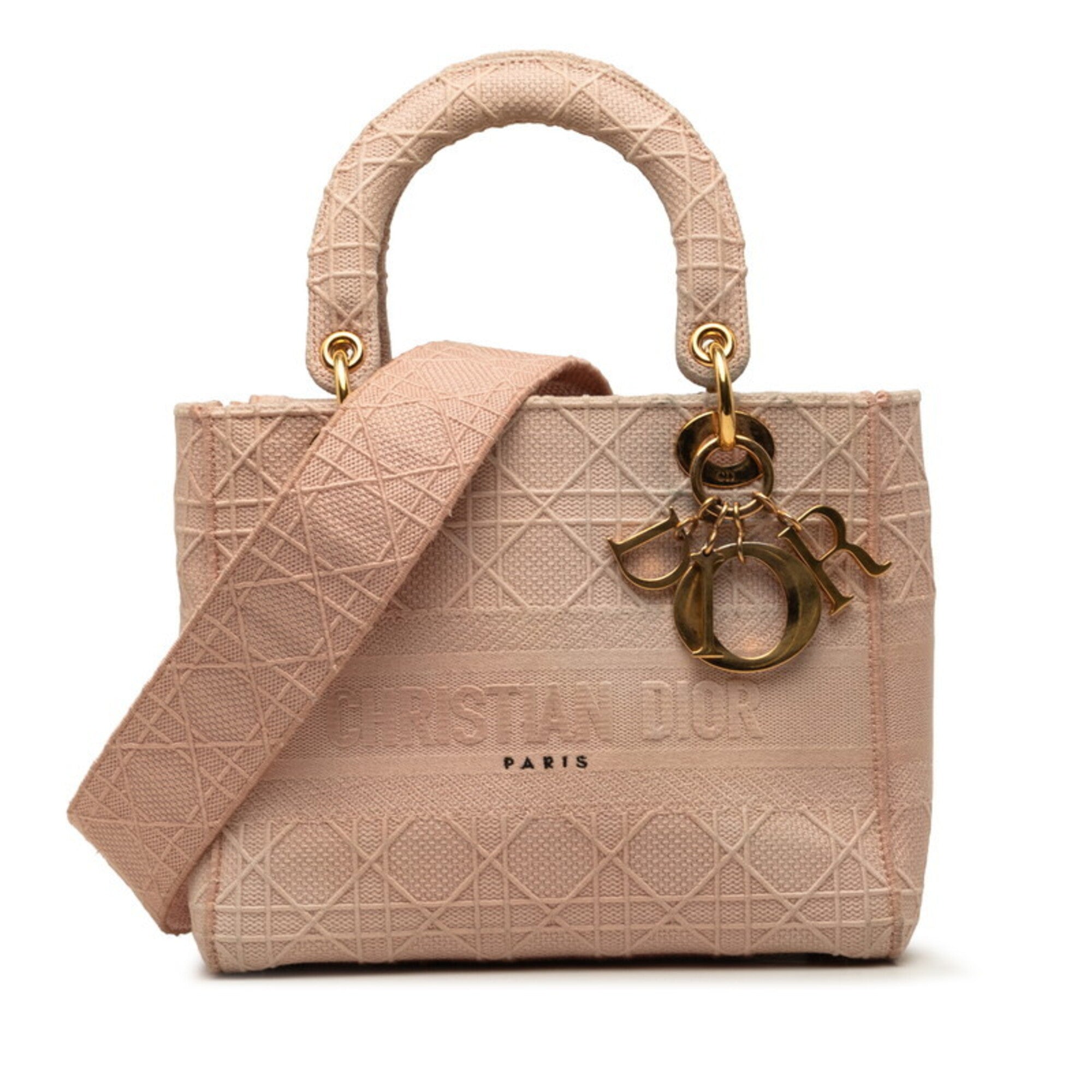 Christian Dior Pink Canvas Handbag Shoulder Bag (Pre-Owned)