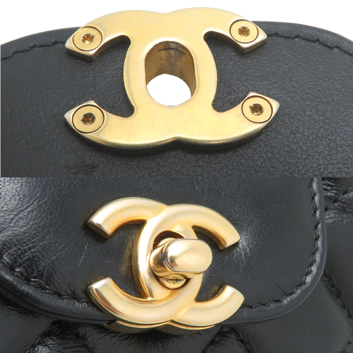Chanel Black Leather Shoulder Bag (Pre-Owned)