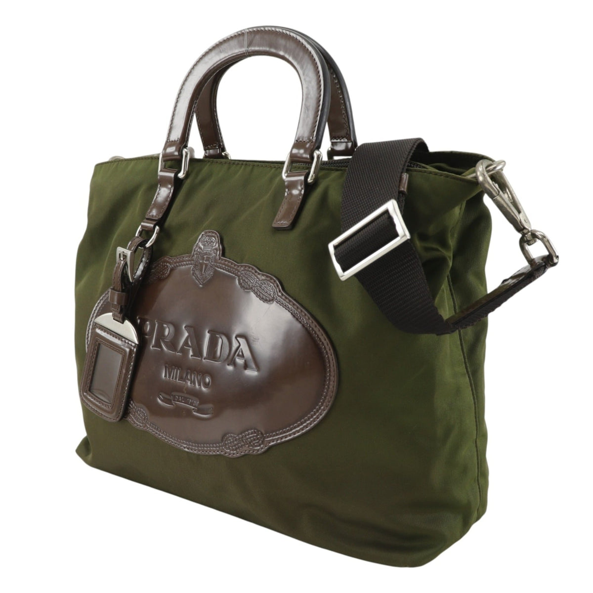 Prada Khaki Nylon Handbag (Pre-Owned)
