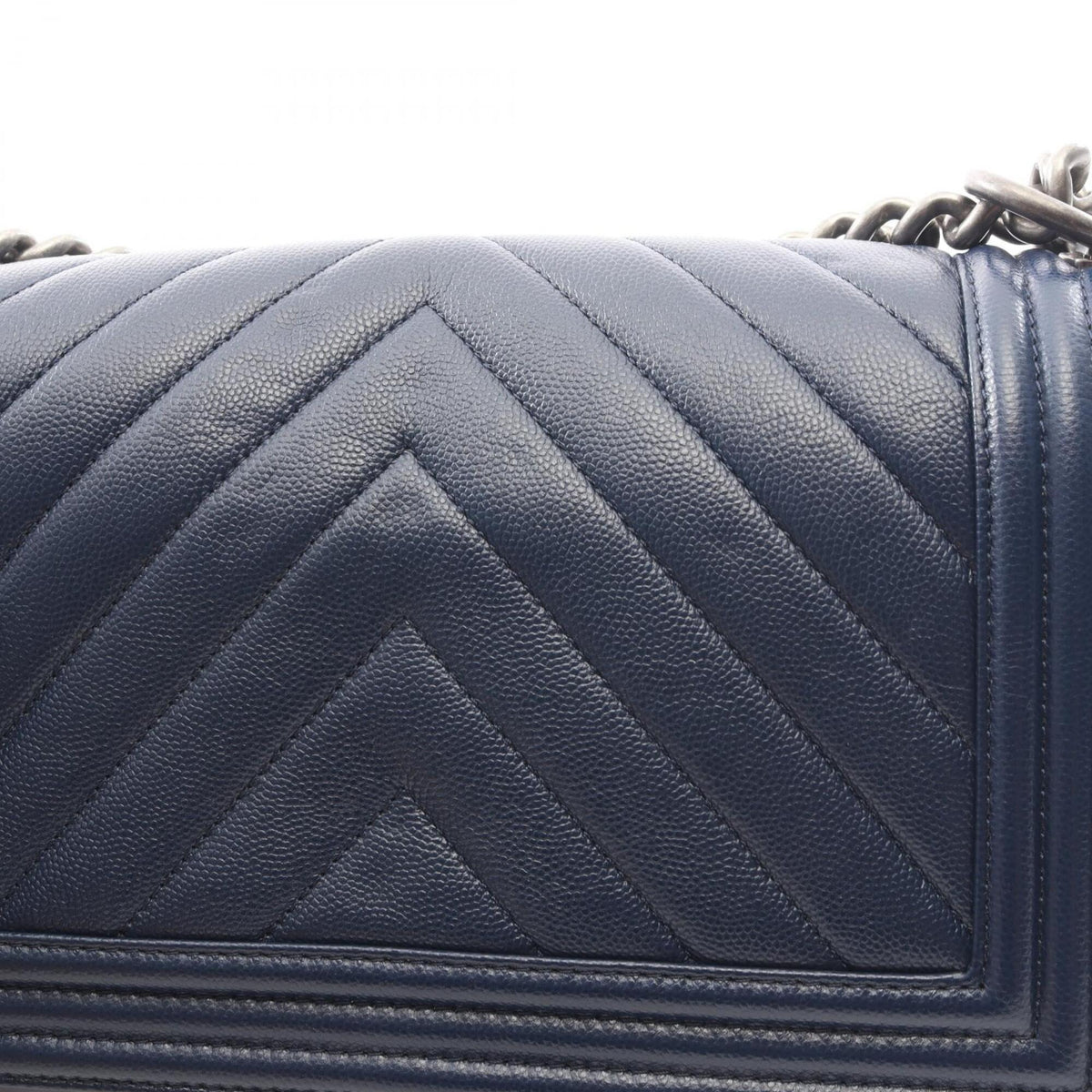 Chanel Navy Grained Calfskin Shoulder Bag (Pre-Owned)