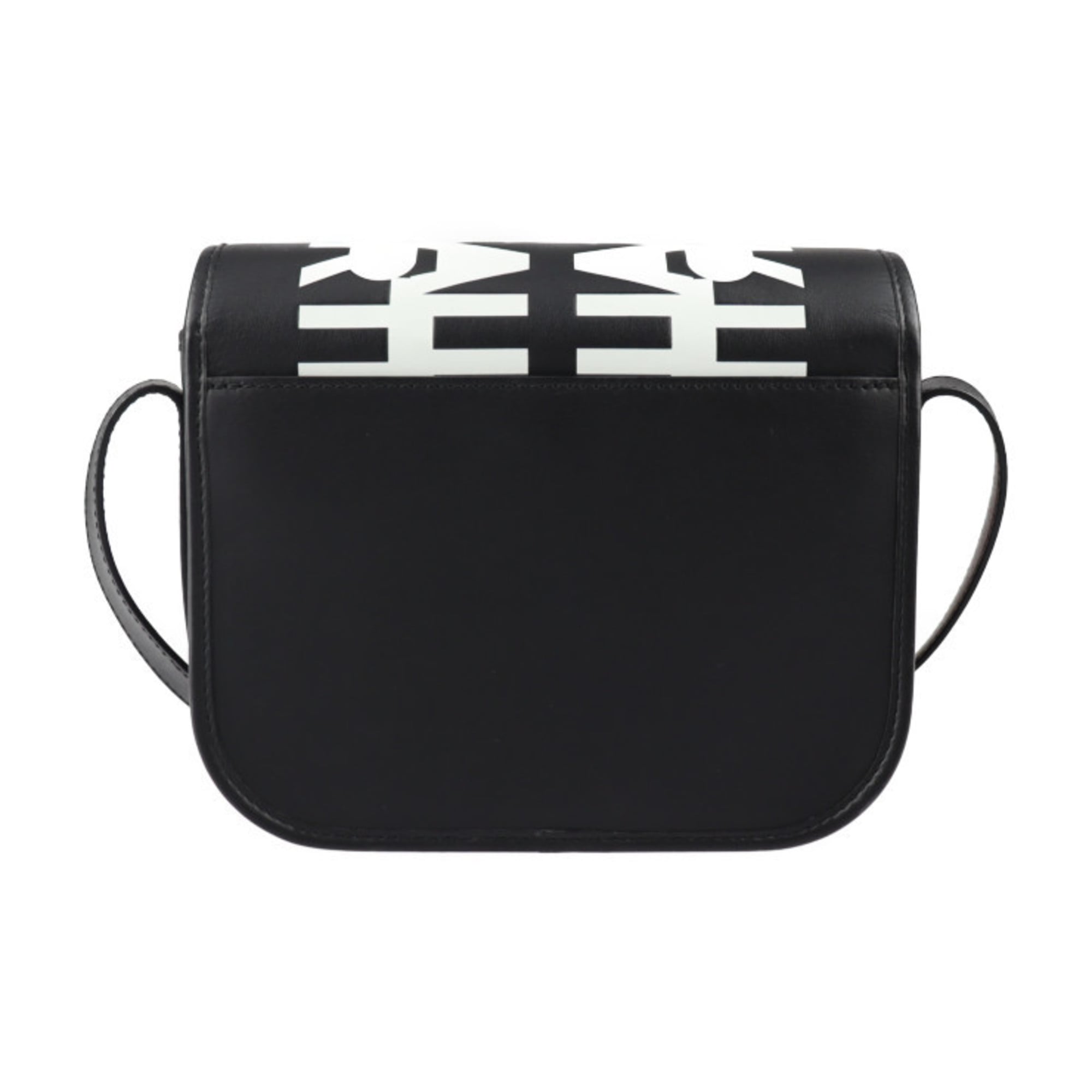 Burberry Black White Leather Handbag Shoulder Bag (Pre-Owned)