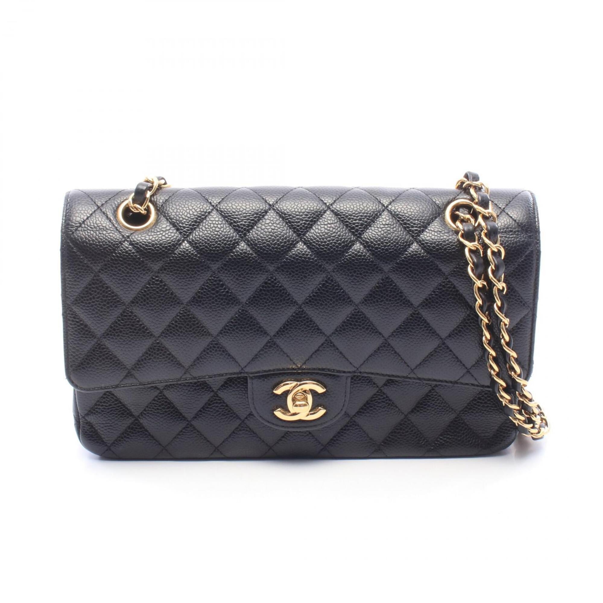 Chanel Black Grained Calfskin Handbag Shoulder Bag (Pre-Owned)