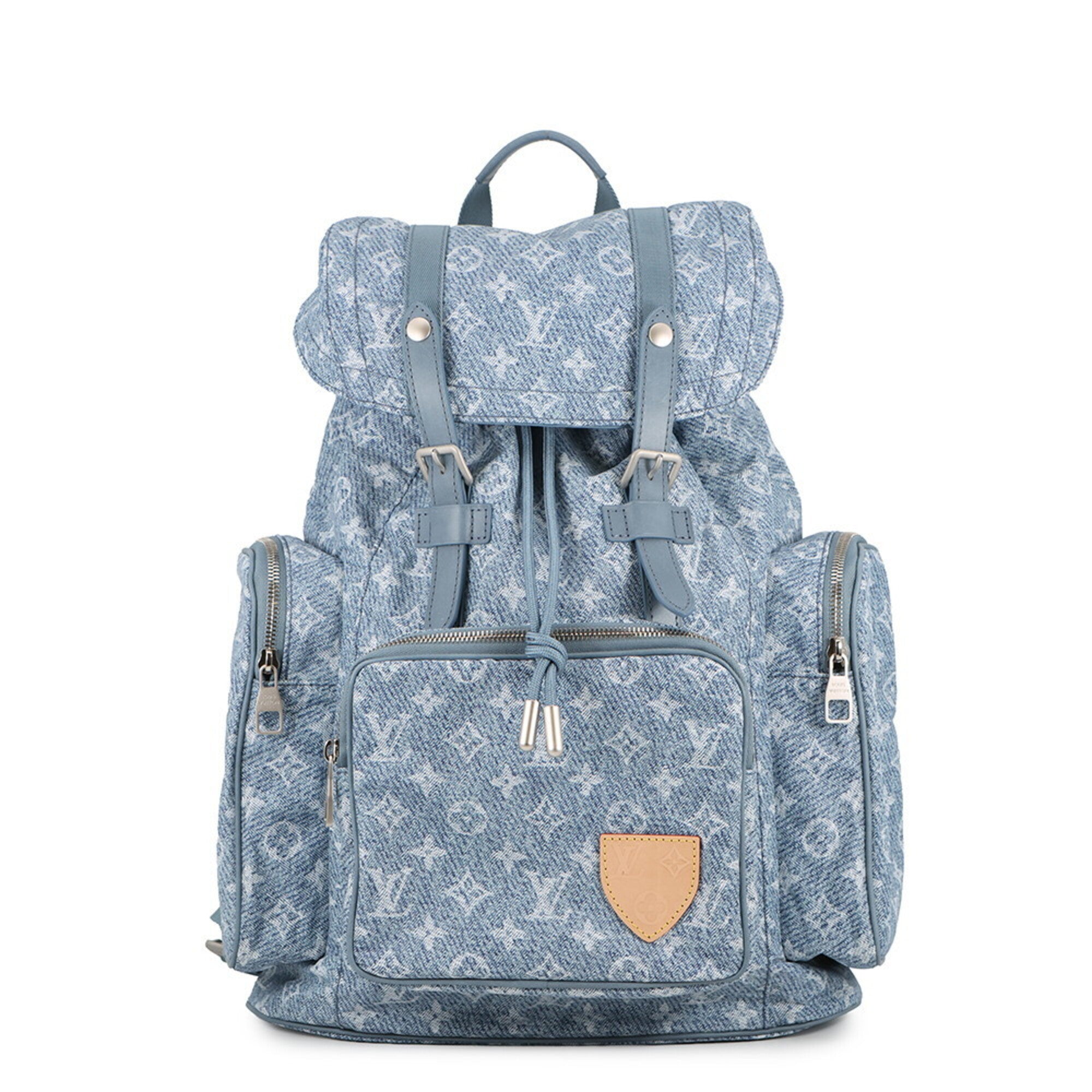 Louis Vuitton Monogram Blue Nylon Denim Leather Backpack (Pre-Owned)