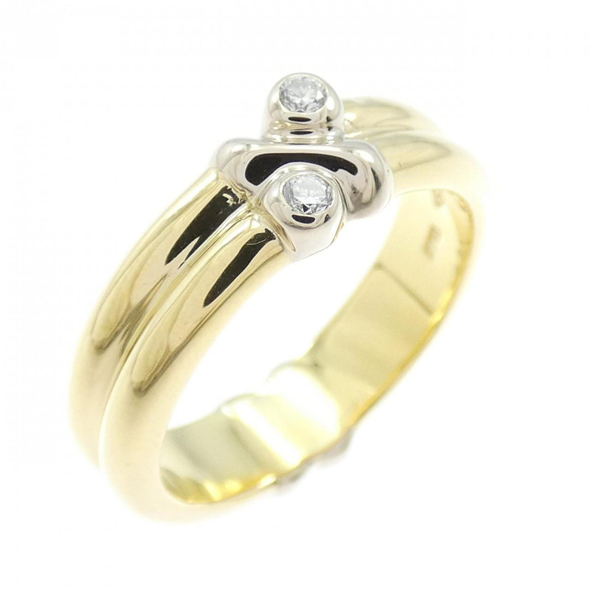Tiffany White Gold Yellow Gold Yellow Gold (18K) White Gold (18K) Band Ring (Pre-Owned)