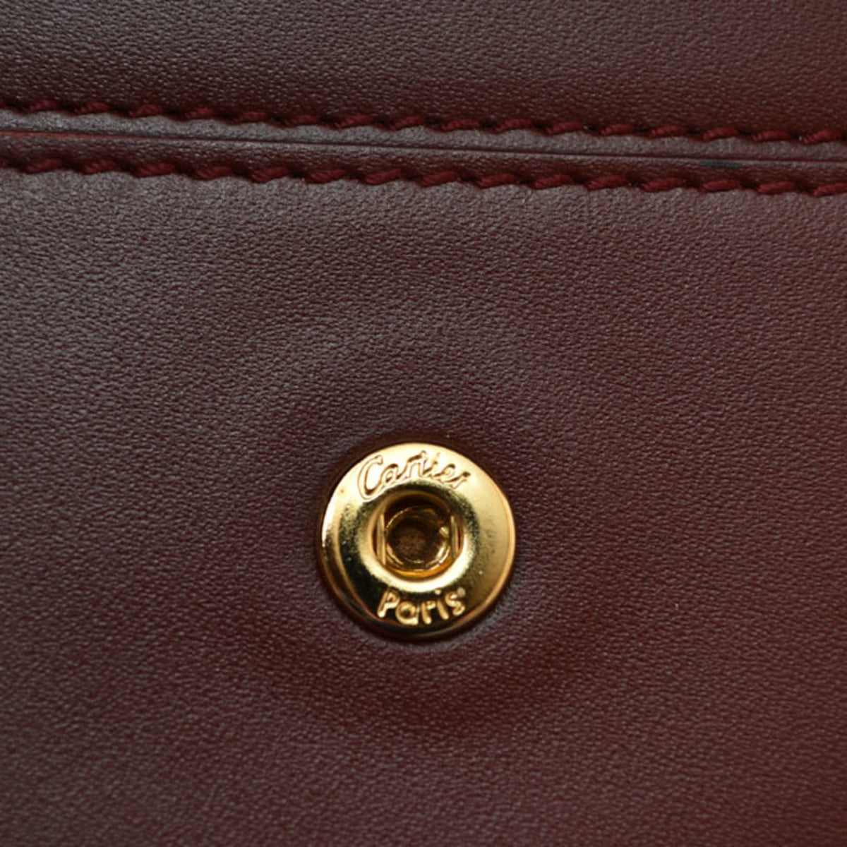 Cartier Bordeaux Leather Clutch Bag (Pre-Owned)