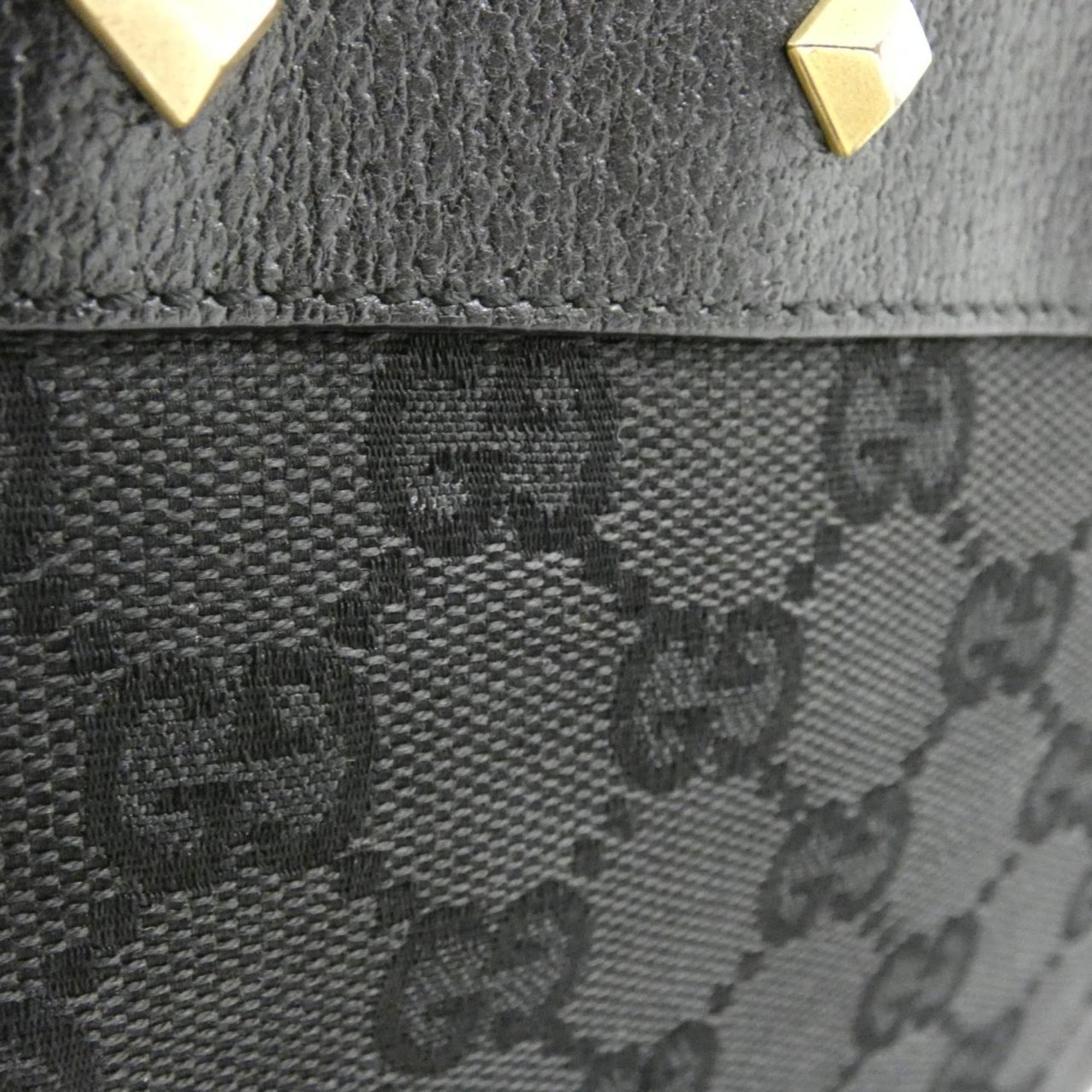 Gucci Black Gg Canvas Shoulder Bag (Pre-Owned)