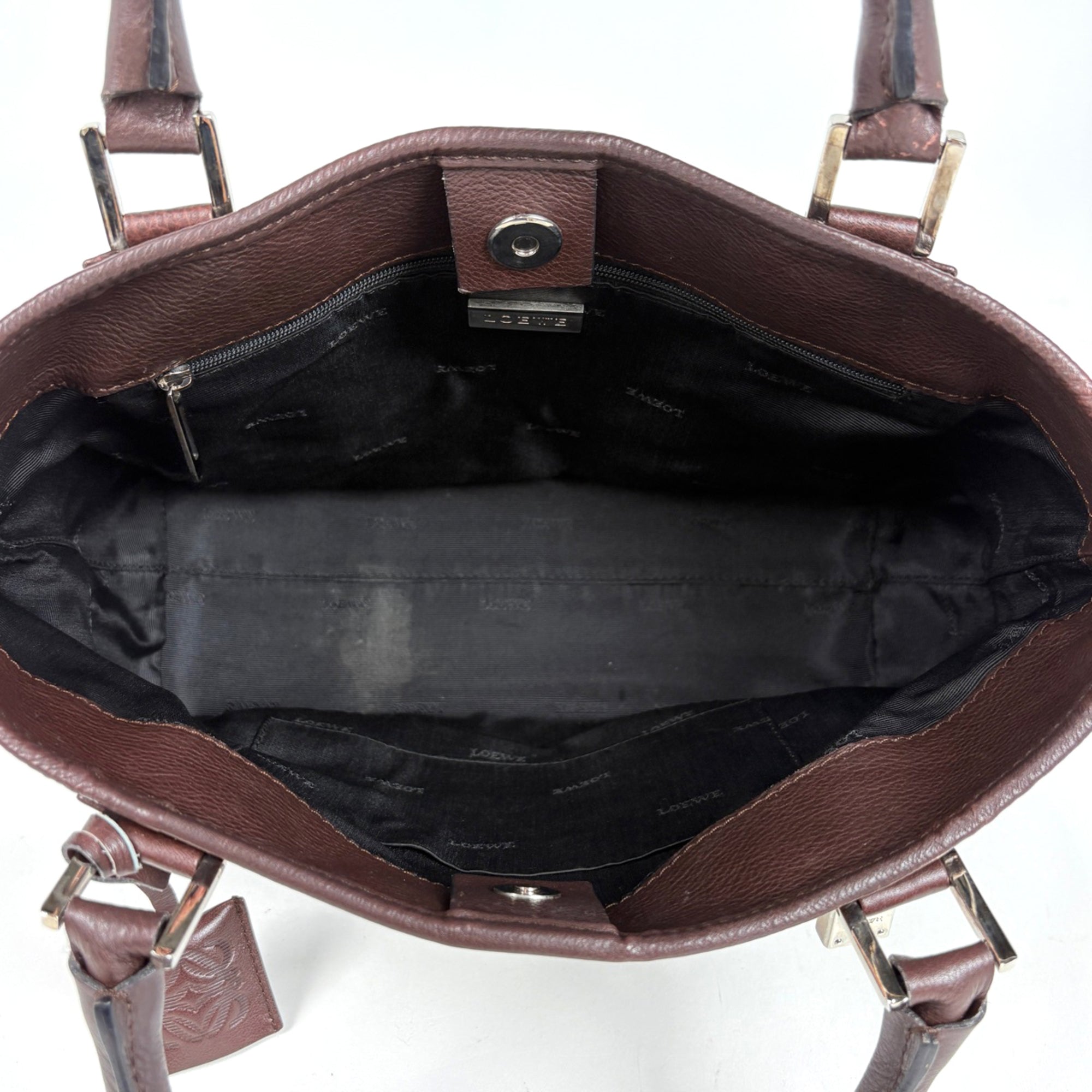 Loewe Brown Leather Handbag Tote Bag (Pre-Owned)