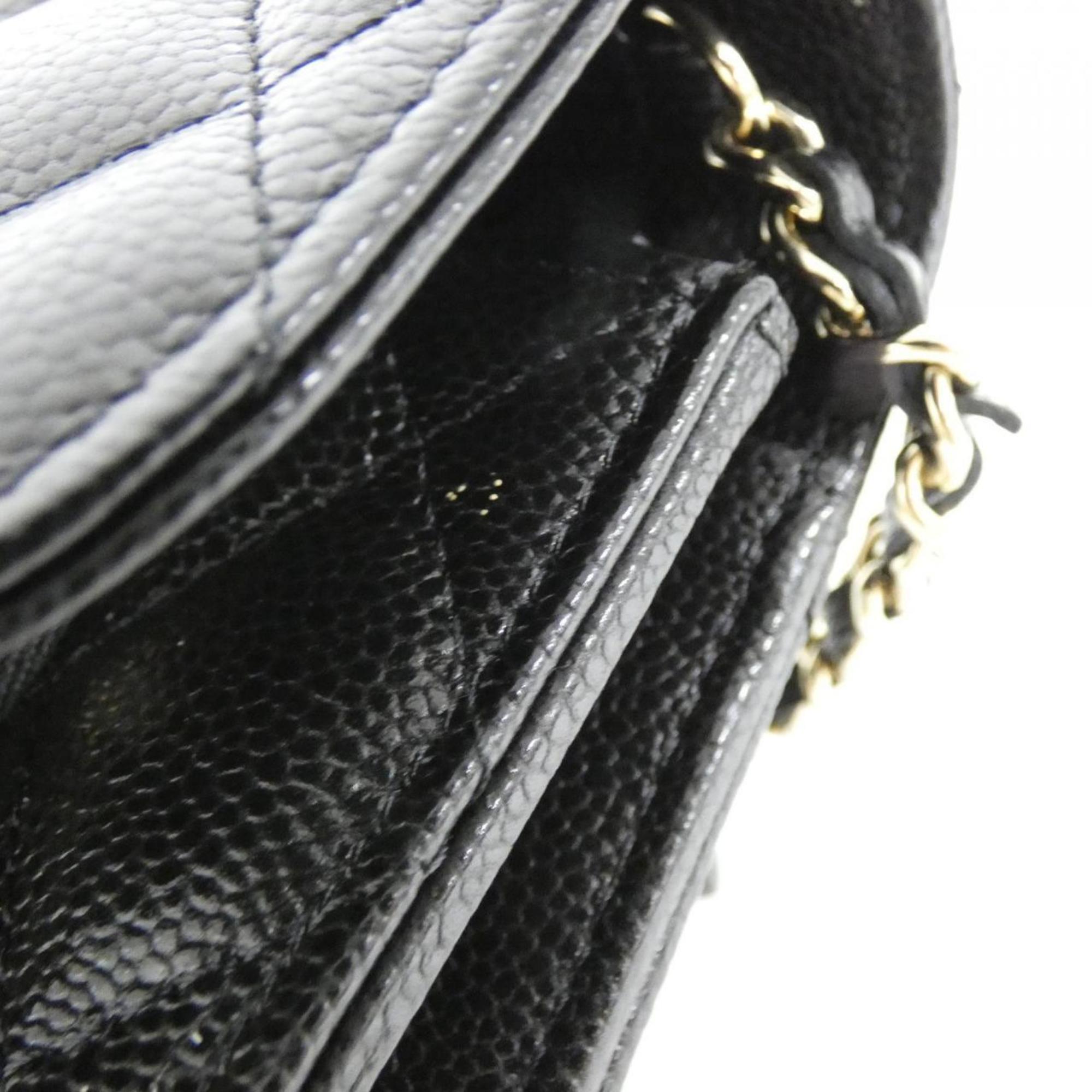 Chanel Black Grained Calfskin Shoulder Bag (Pre-Owned)