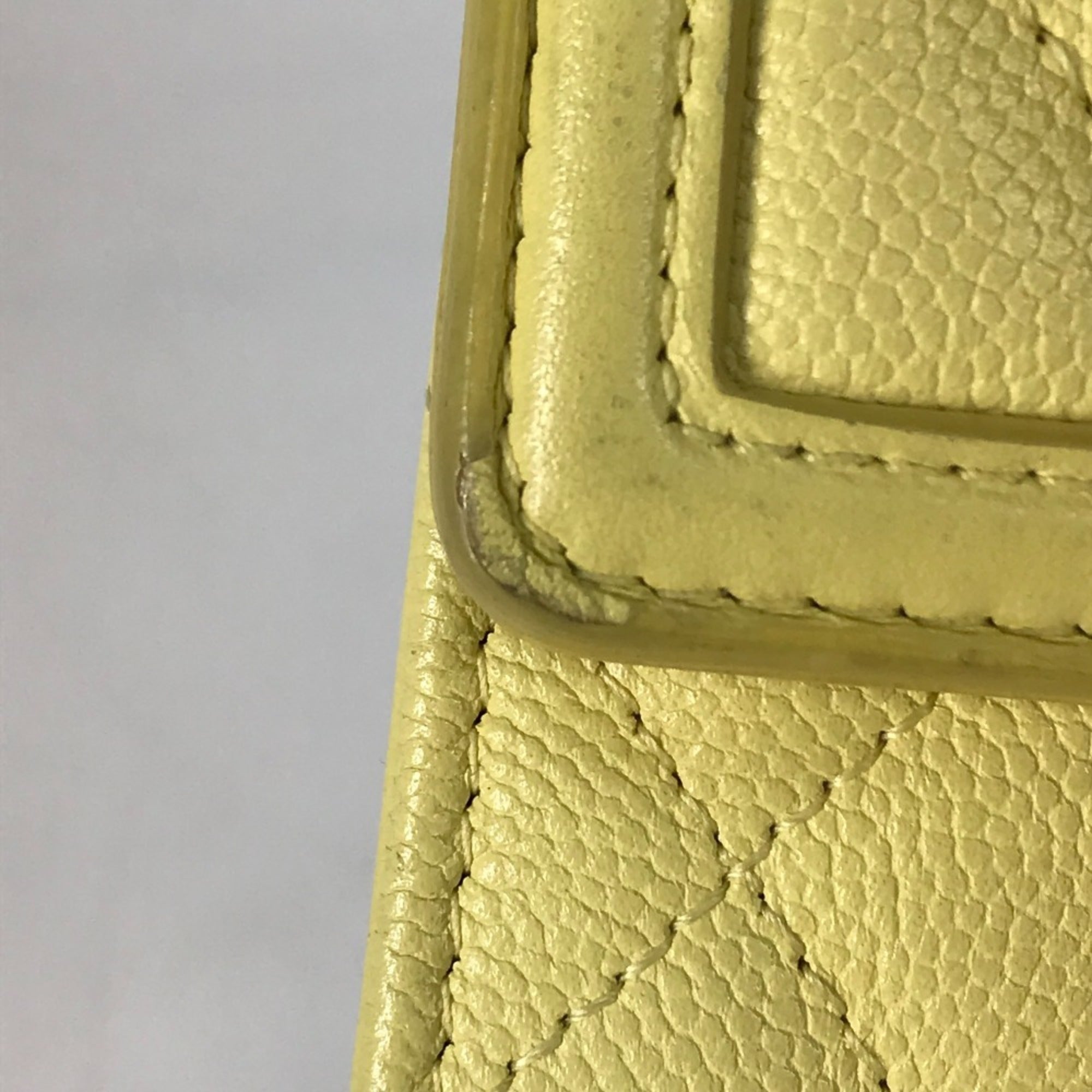 Chanel Yellow Grained Calfskin Long Wallet (Bi-Fold) (Pre-Owned)