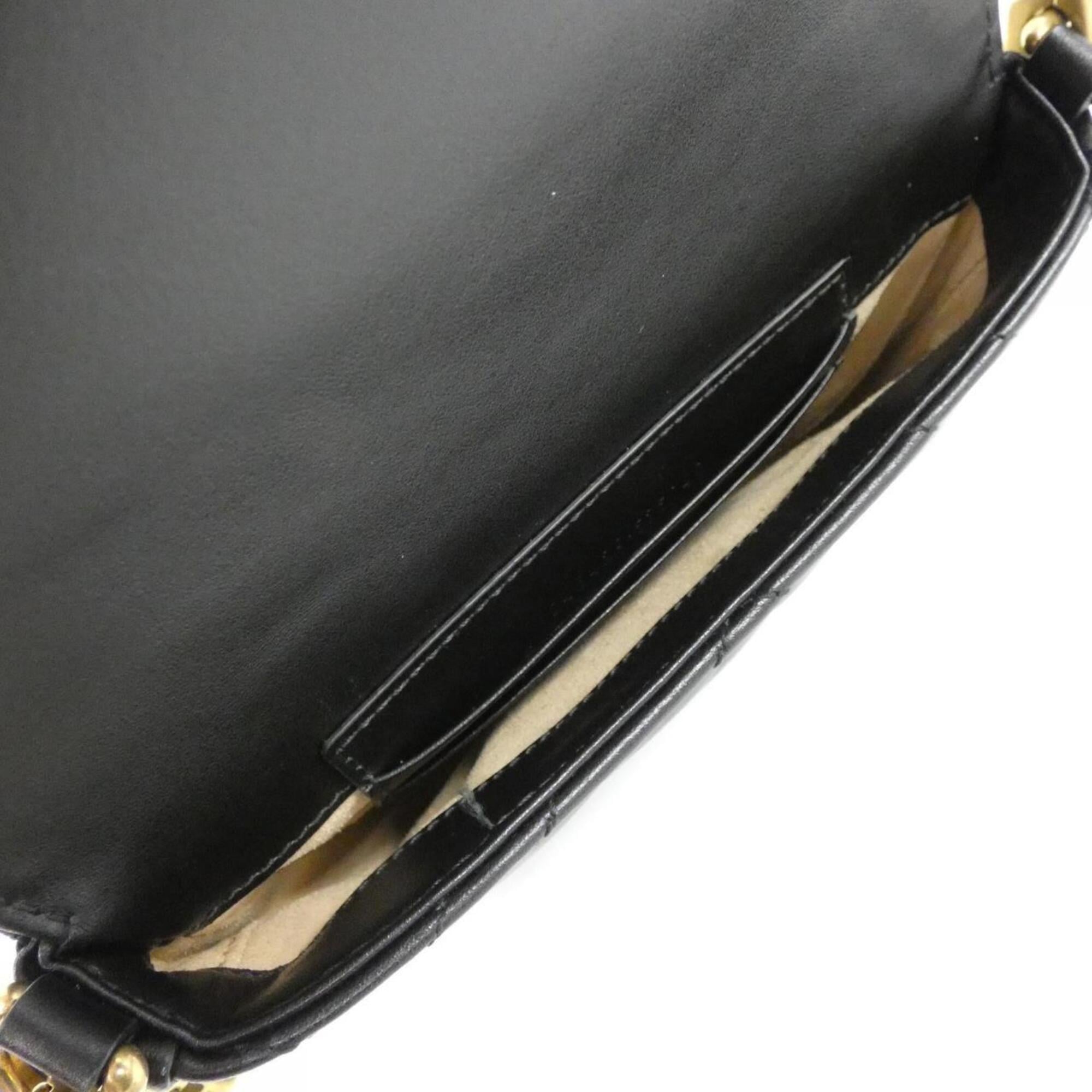 Gucci Gg Marmont Black White Leather Fanny Pack (Pre-Owned)