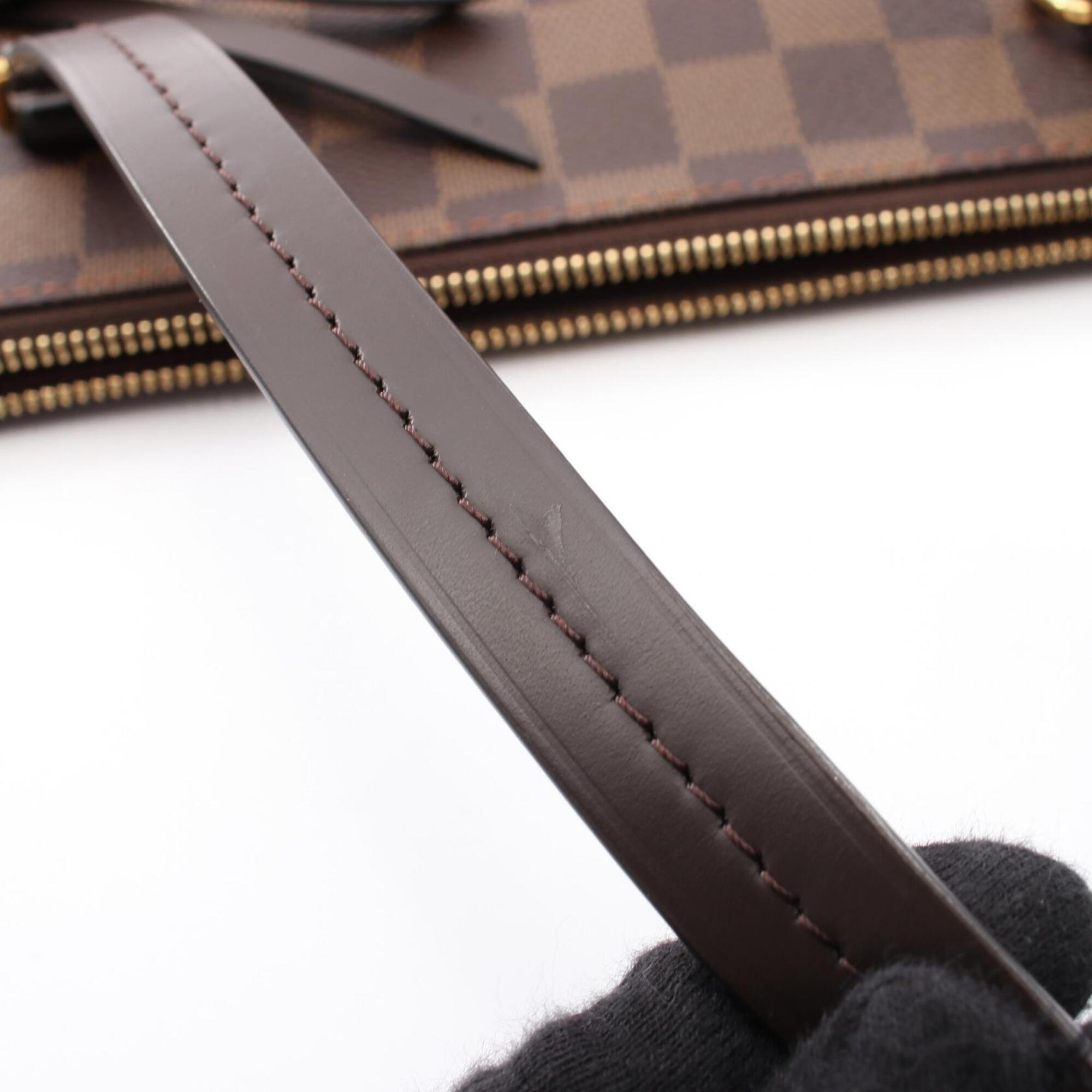 Louis Vuitton Brown Damier Canvas Coated Canvas Leather Handbag Tote Bag (Pre-Owned)