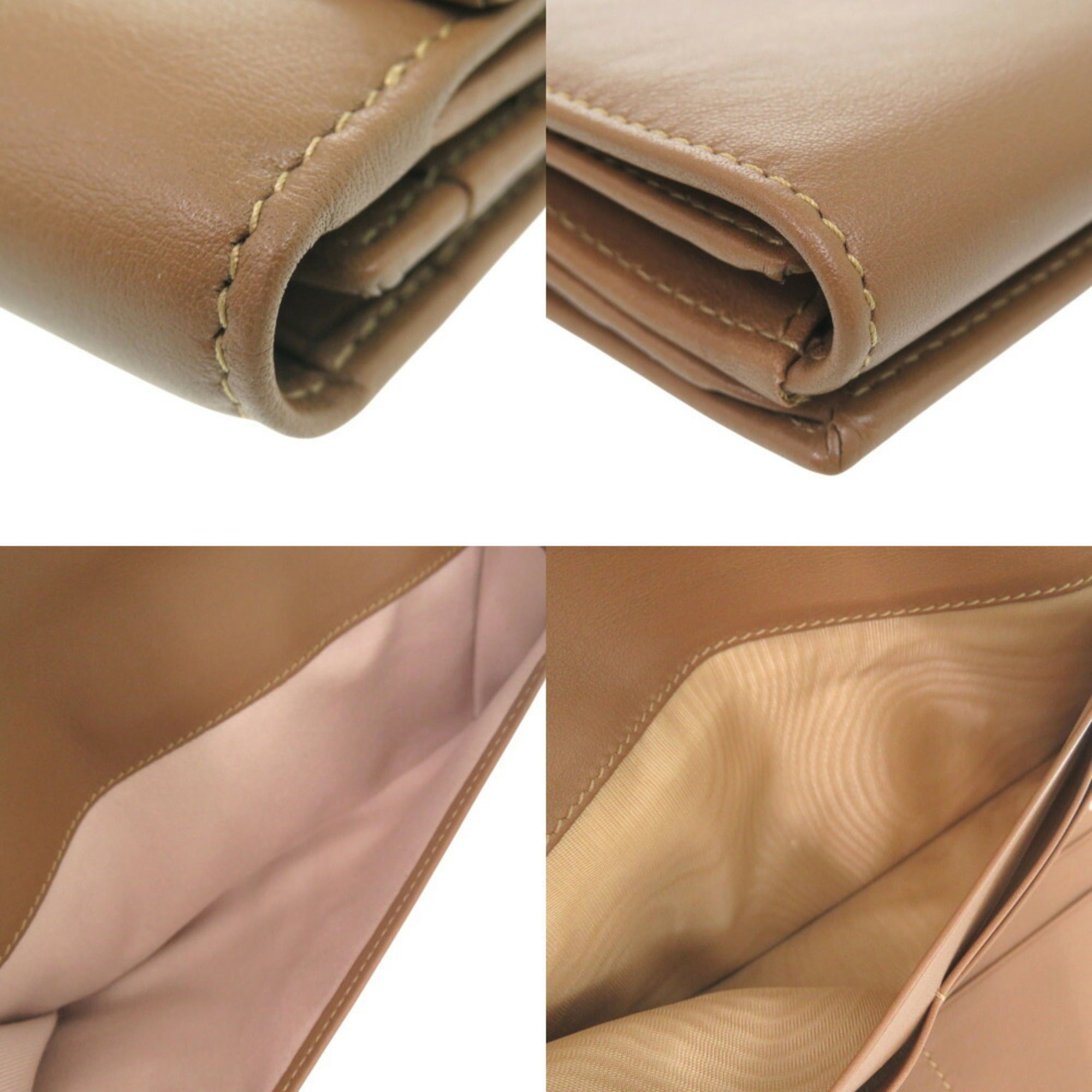 Bvlgari Brown Leather Long Wallet (Bi-Fold) (Pre-Owned)