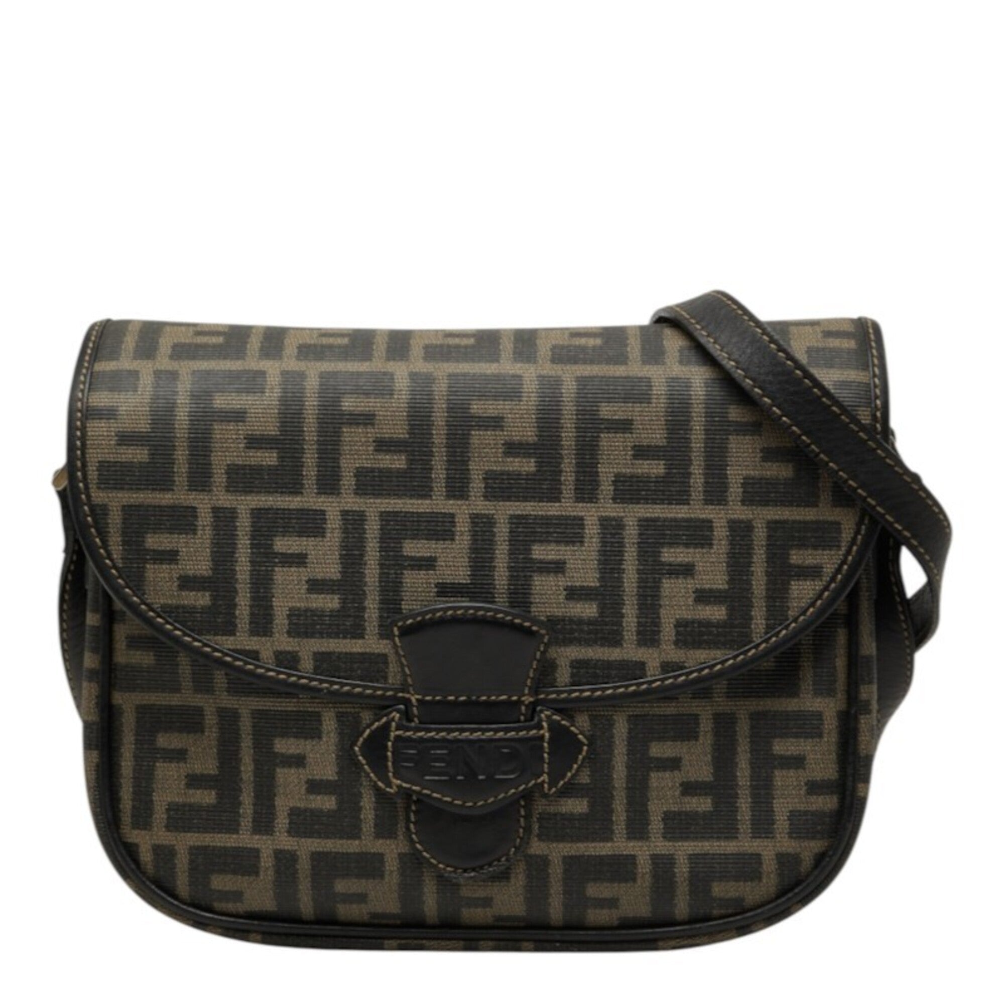 Fendi Brown Leather Shoulder Bag (Pre-Owned)