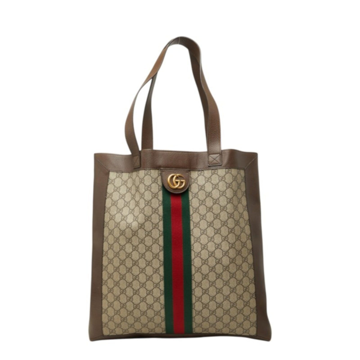 Gucci Beige Brown Pvc Leather Tote Bag (Pre-Owned)