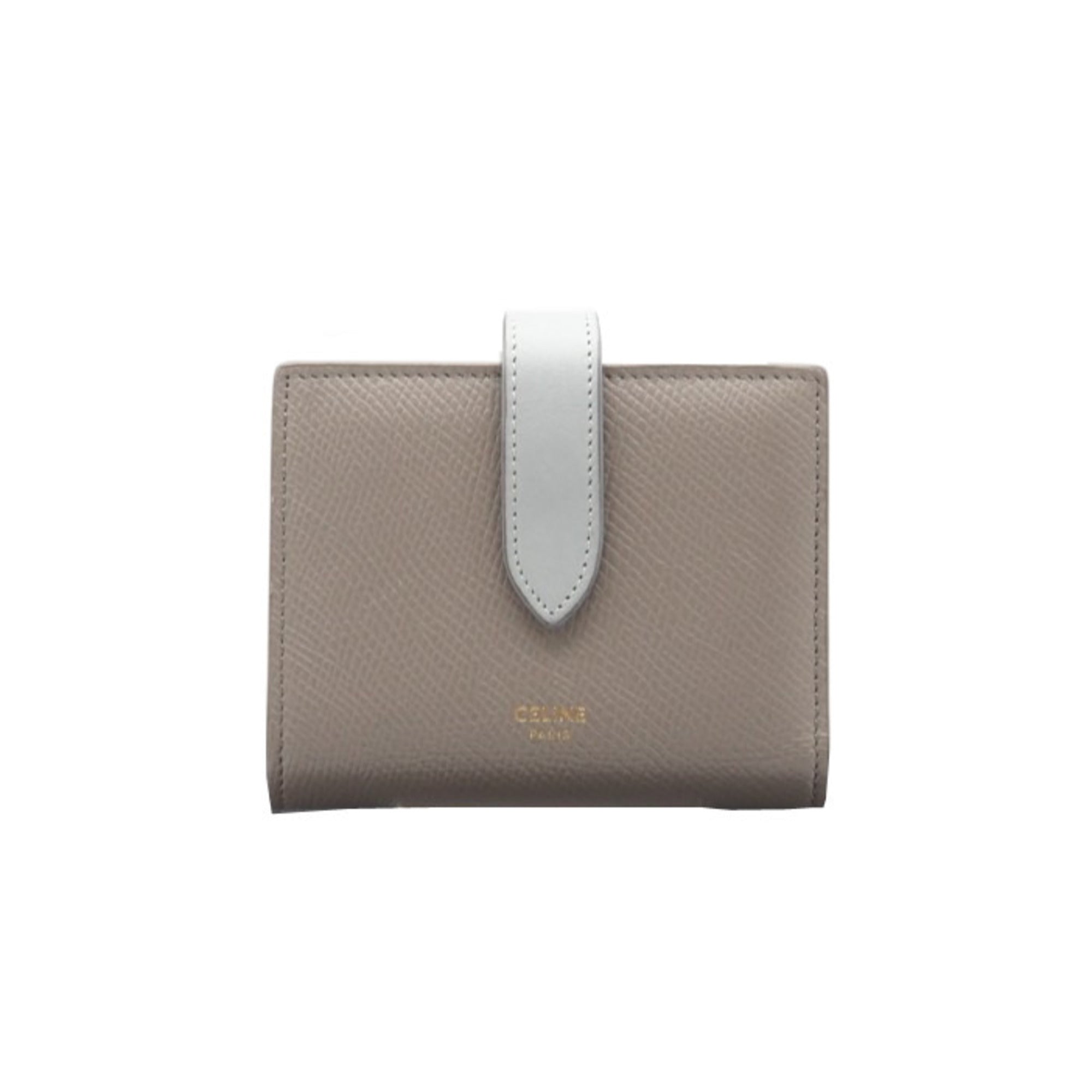 Celine Beige Blue Leather Wallet (Bi-Fold) (Pre-Owned)