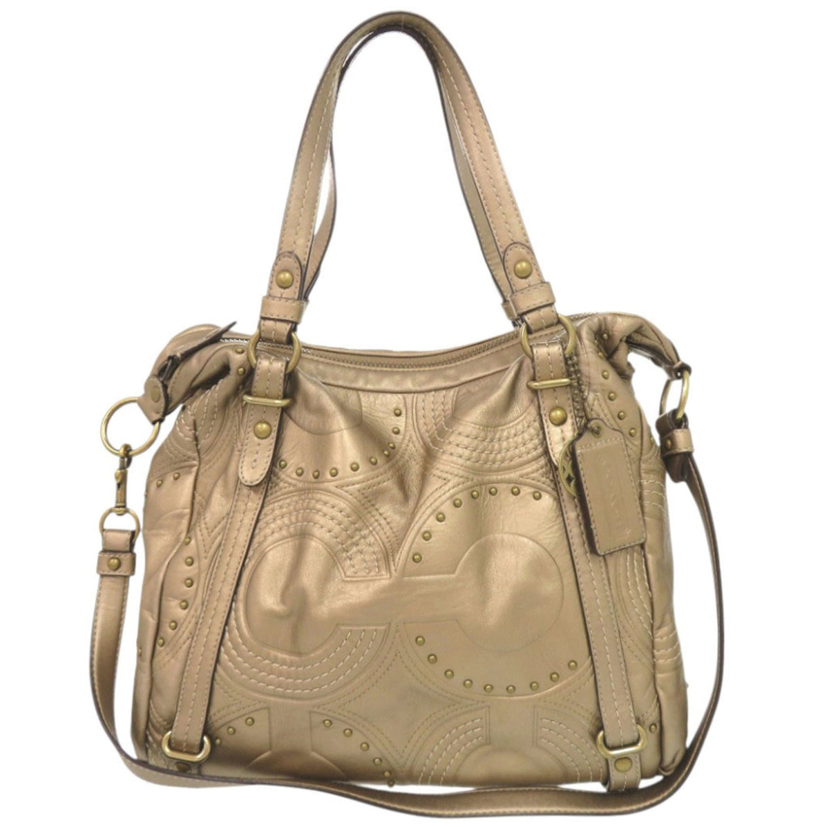 Coach Gold Leather Handbag Shoulder Bag Tote Bag (Pre-Owned)
