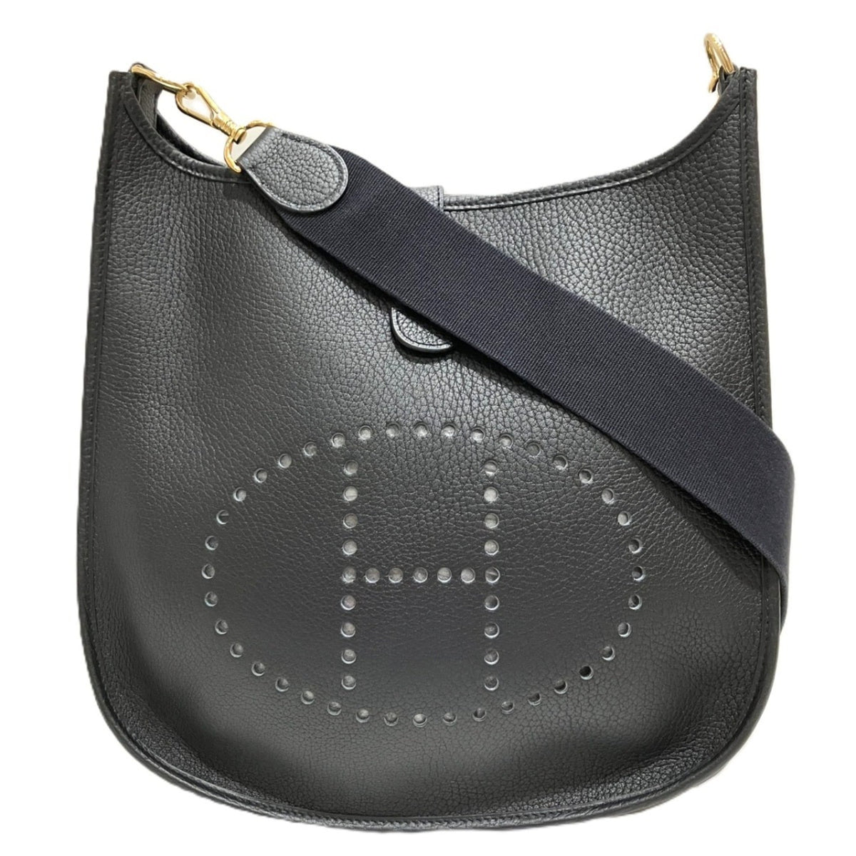 Hermes Evelyne Black Taurillon Clemence Leather Shoulder Bag (Pre-Owned)
