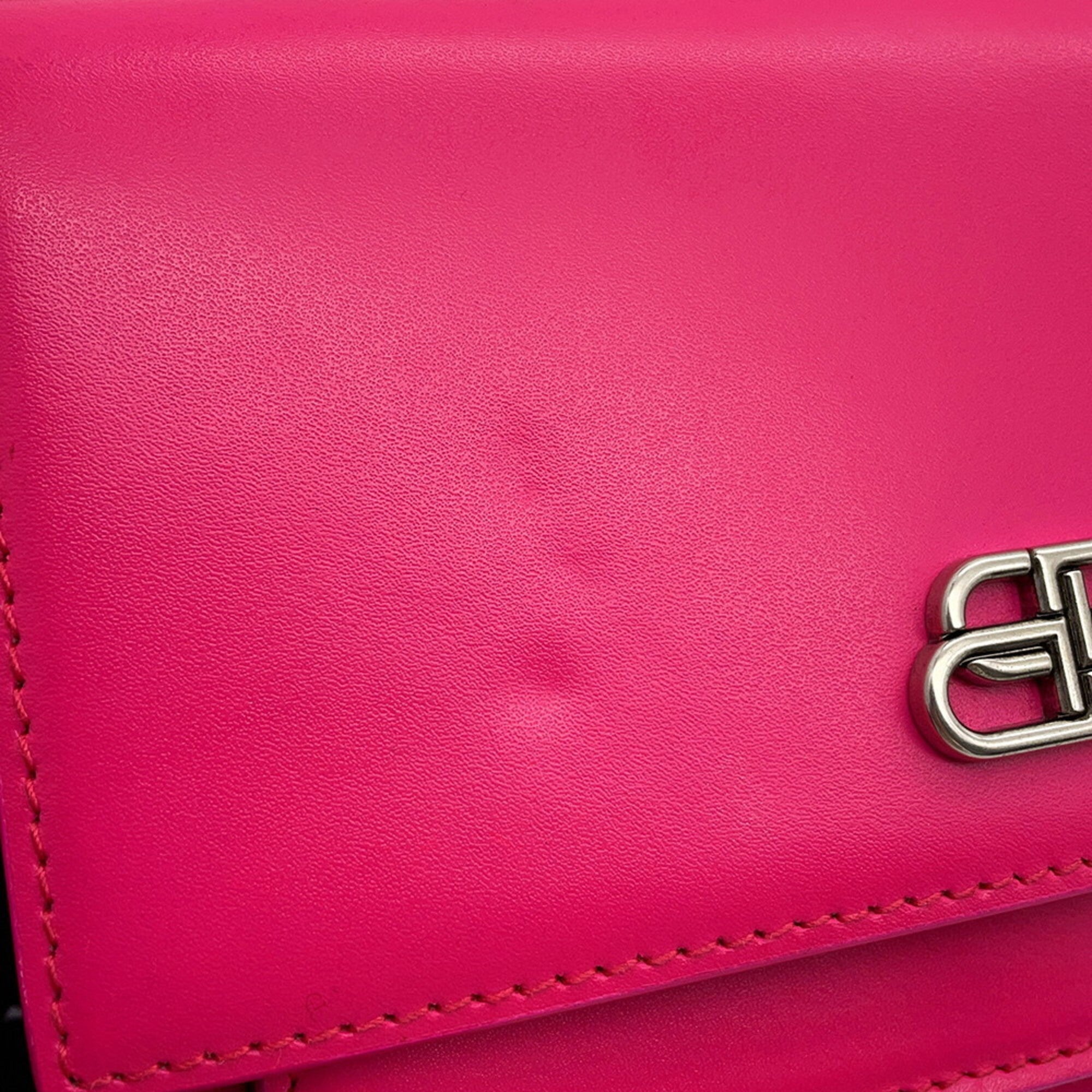 Balenciaga Pink Leather Handbag Pouch Shoulder Bag (Pre-Owned)