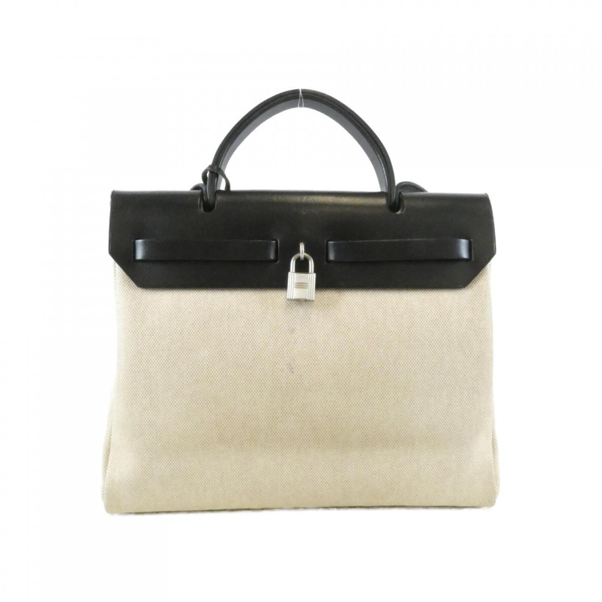Hermes Black Toile H Handbag (Pre-Owned)