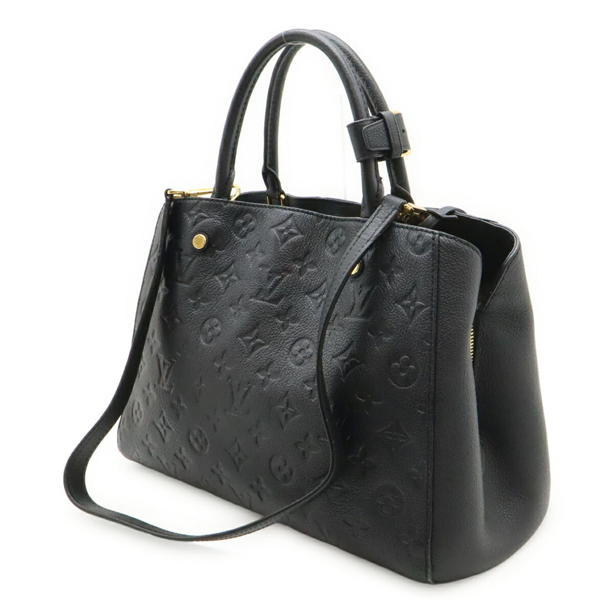 Louis Vuitton Black Noir Leather Handbag Shoulder Bag (Pre-Owned)